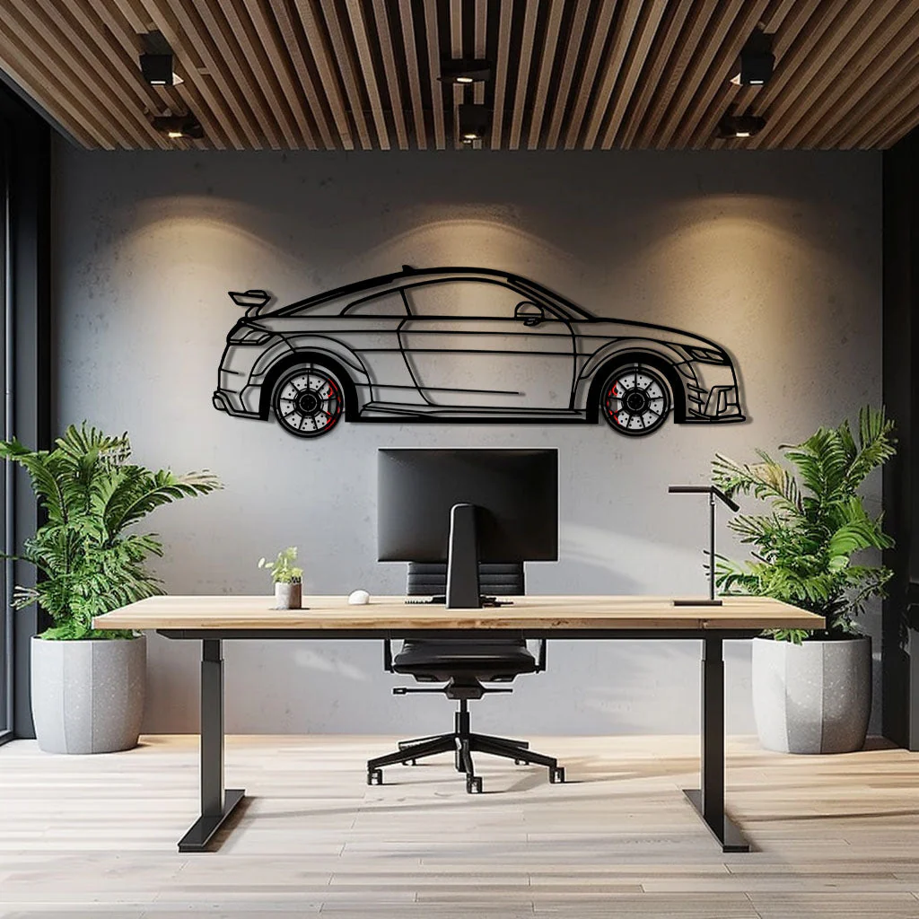 Audi TT Metal Car Wall Art with Rotating Wheels - Iconic Sports Coupe Silhouette Decor - Interactive Automotive Wall Art- KAFMEKA099 - Image 9