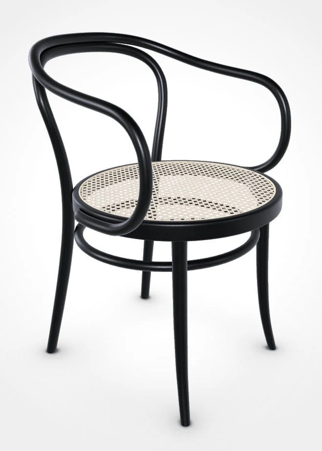 August Thonet No. 30 Bentwood Chair by Ton - Black Stain / Cane Seat
