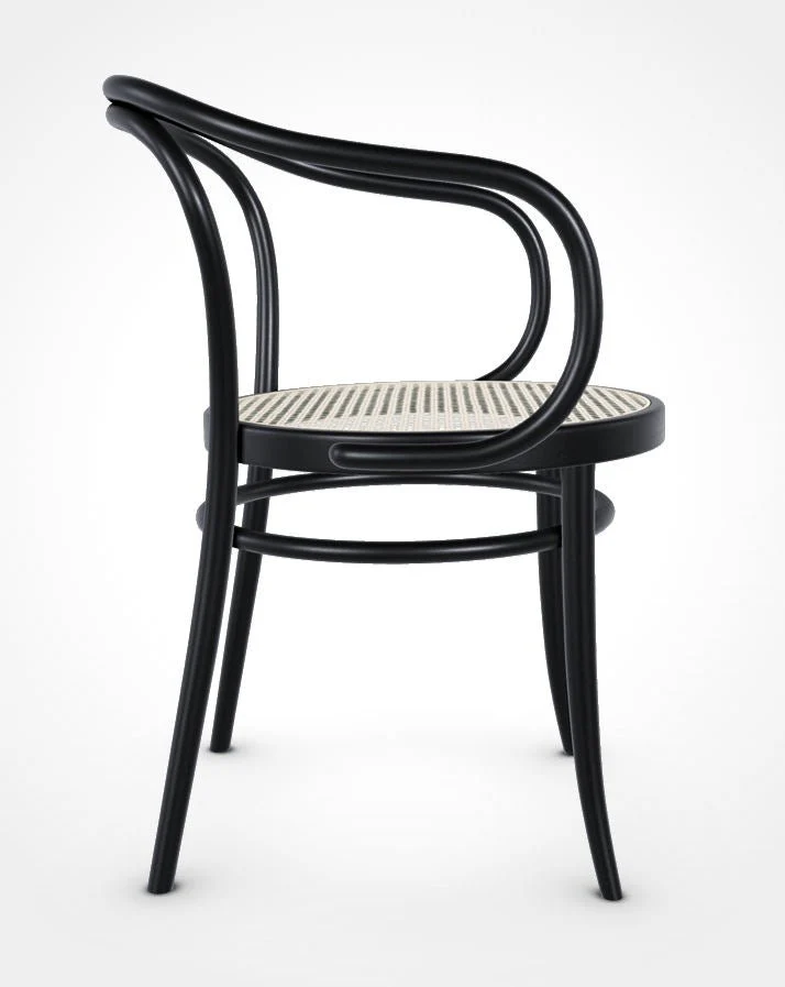 August Thonet No. 30 Bentwood Chair by Ton - Black Stain / Cane Seat - Image 2