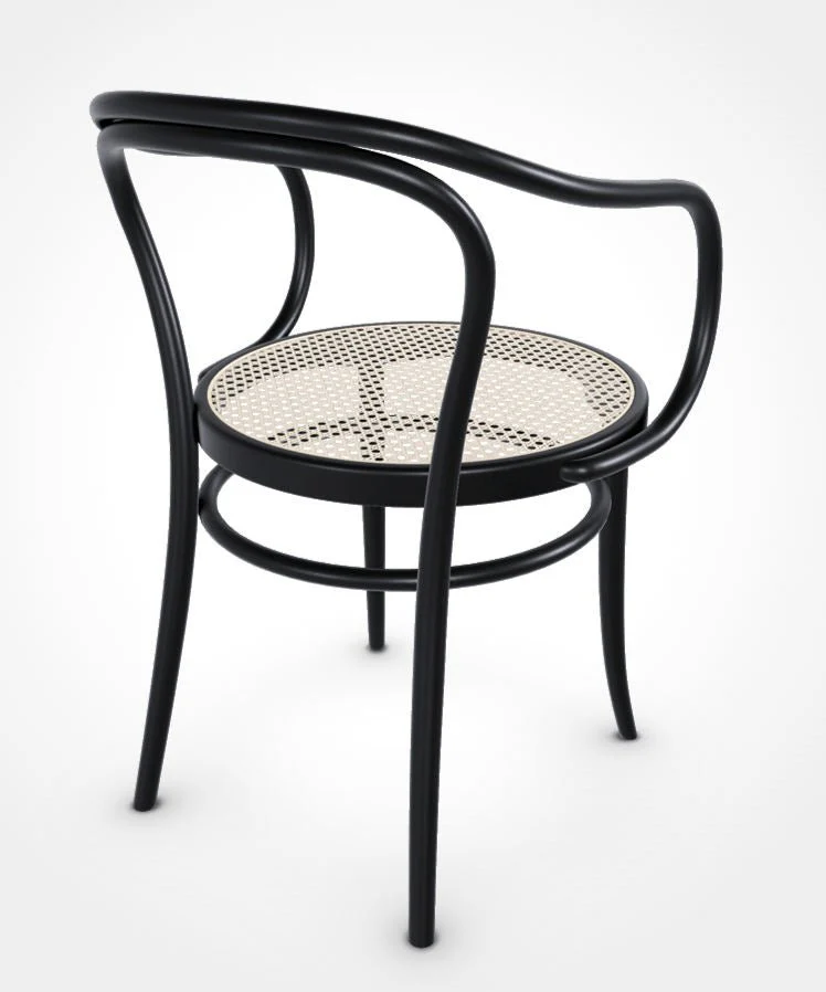 August Thonet No. 30 Bentwood Chair by Ton - Black Stain / Cane Seat - Image 3