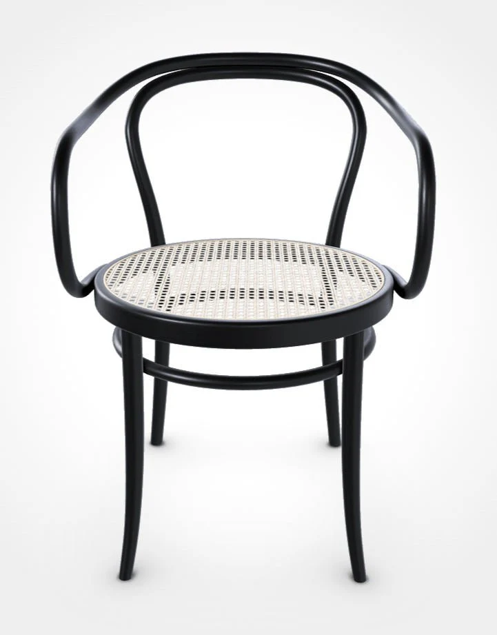 August Thonet No. 30 Bentwood Chair by Ton - Black Stain / Cane Seat - Image 4