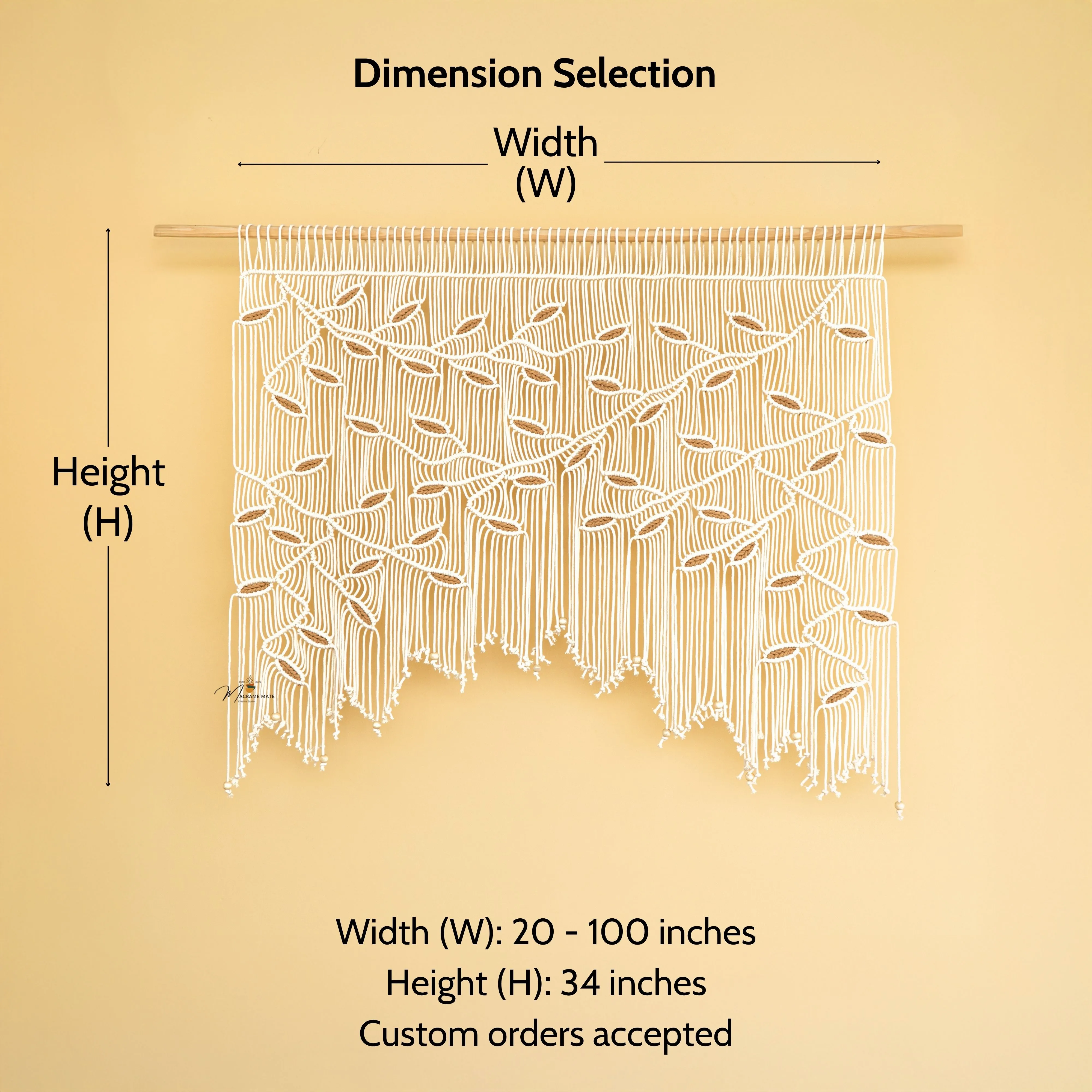 Aura Natural Latte Macrame Window Curtain - Image 2