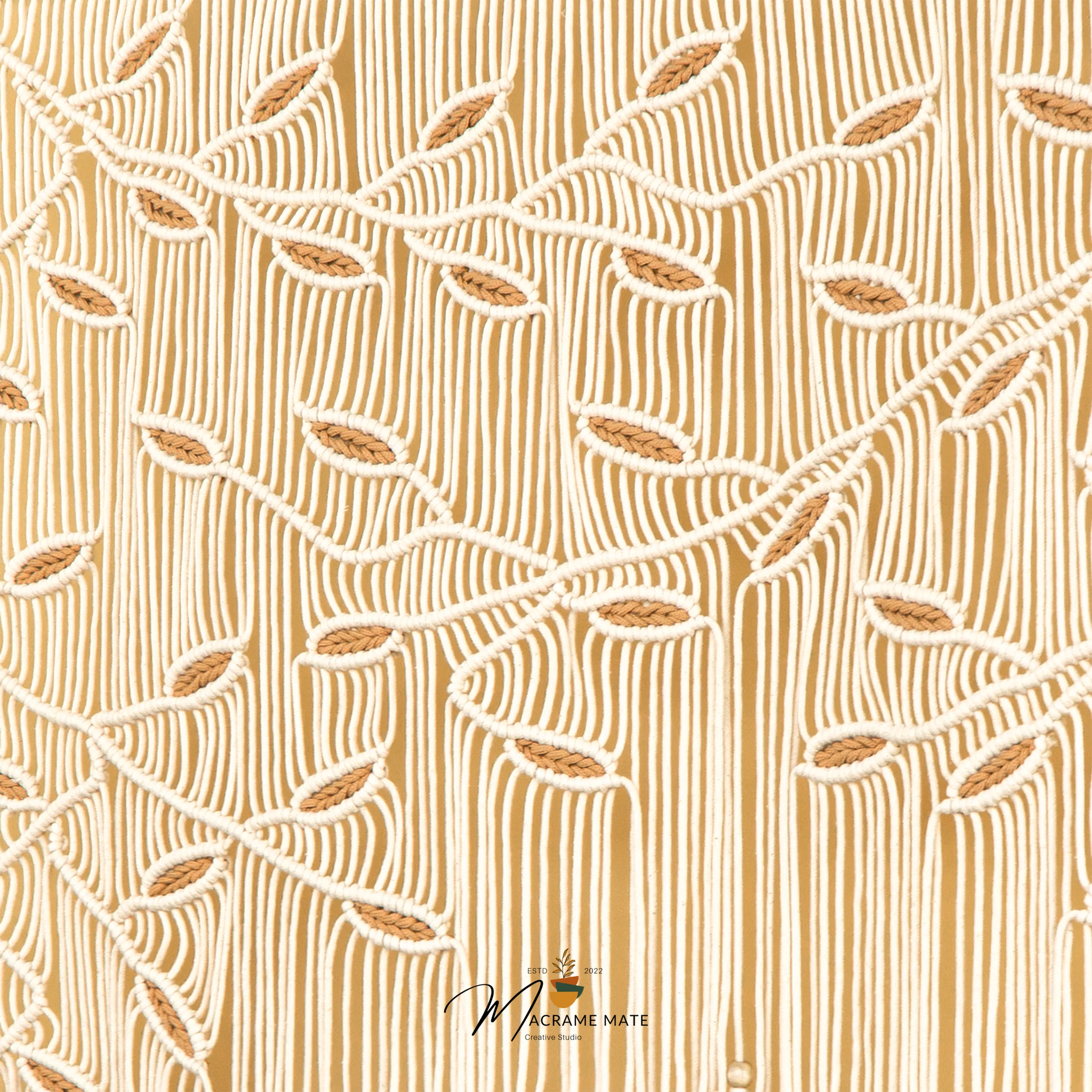 Aura Natural Latte Macrame Window Curtain - Image 9