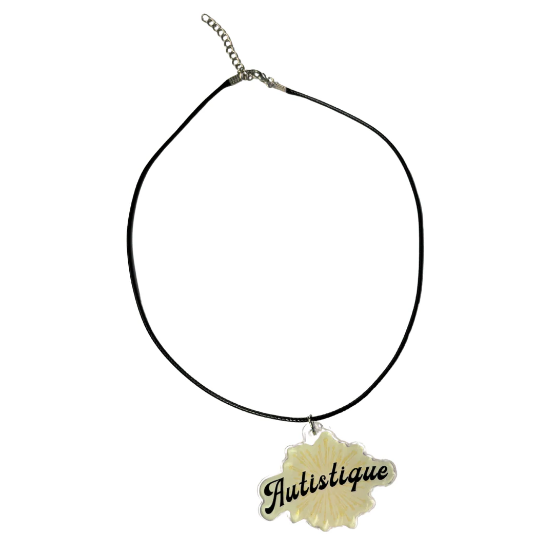 Autistique Autism Pride Acrylic Pendant Necklace - Image 3