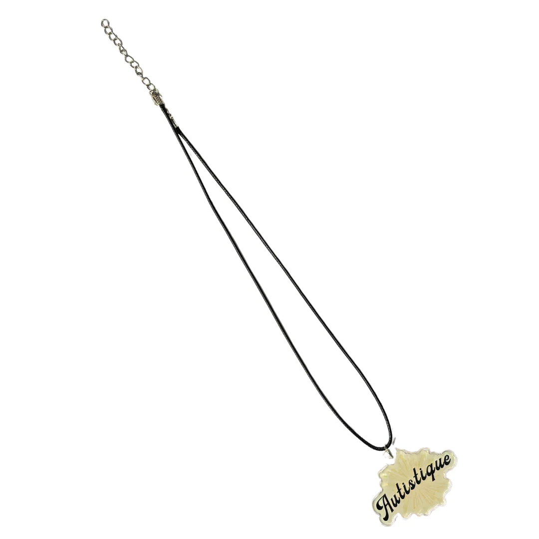 Autistique Autism Pride Acrylic Pendant Necklace - Image 4