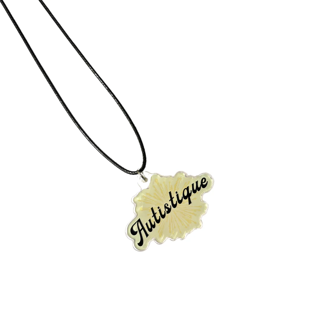 Autistique Autism Pride Acrylic Pendant Necklace - Image 5