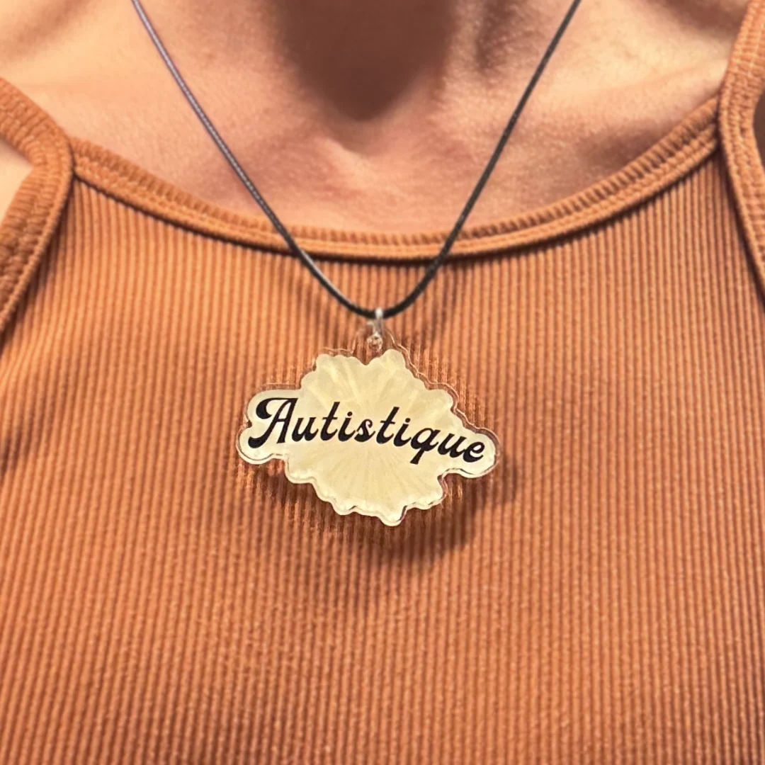 Autistique Autism Pride Acrylic Pendant Necklace - Image 8