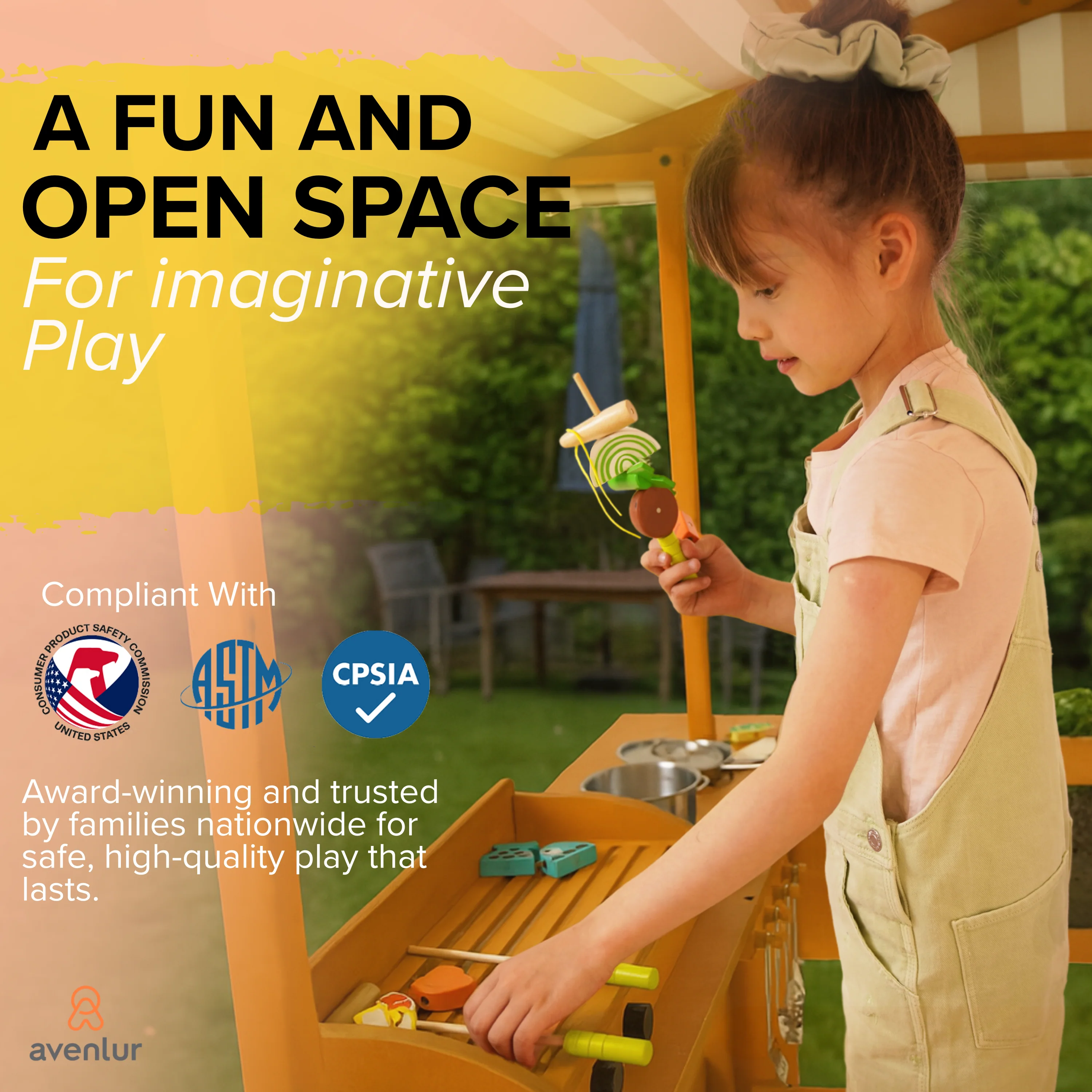 Avenlur Sumac Outdoor Wooden Play Market, Mud Kitchen & Grill Station - Image 6