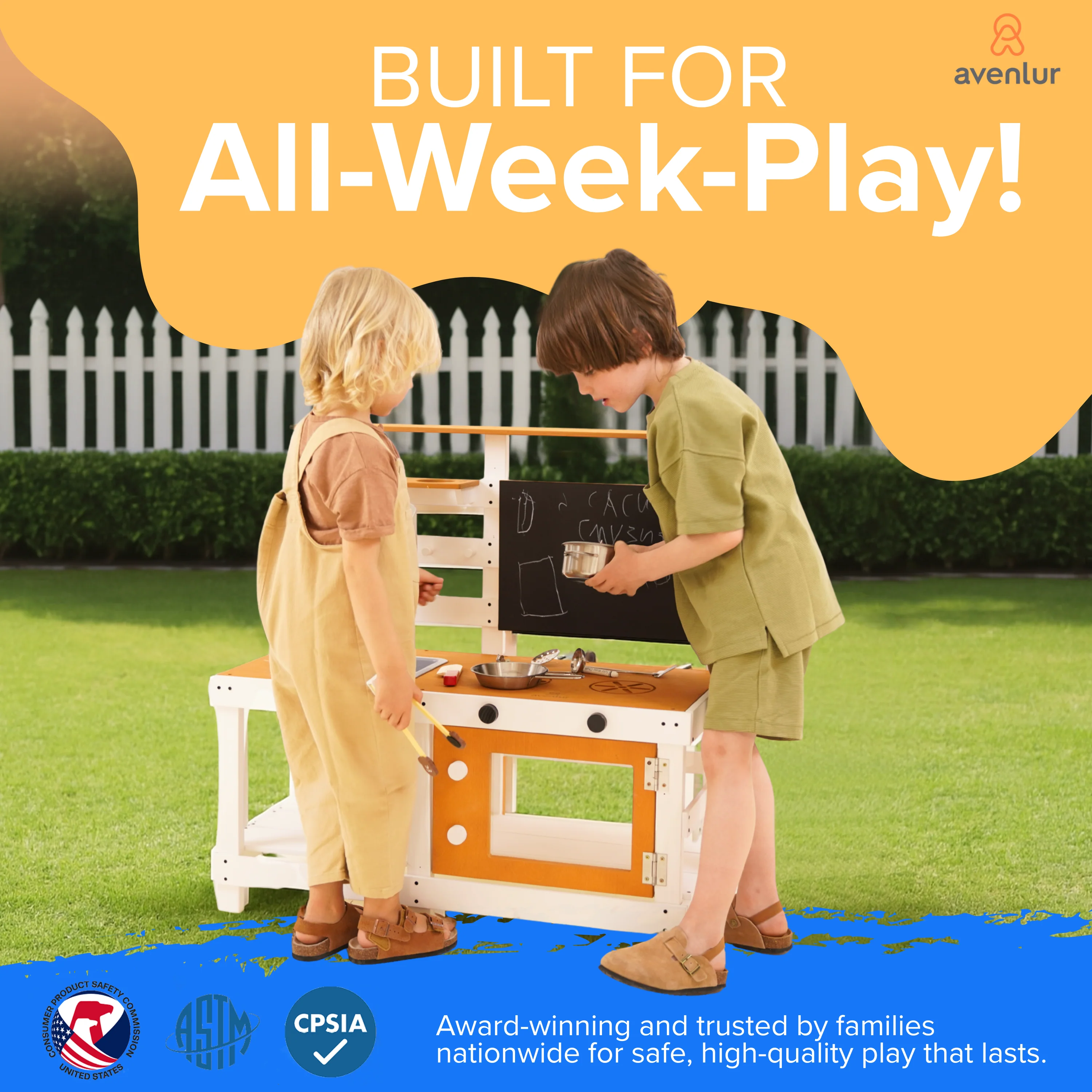 Avenlur Woodland Mud Kitchen – Montessori Outdoor Wooden Play Kitchen - Image 6