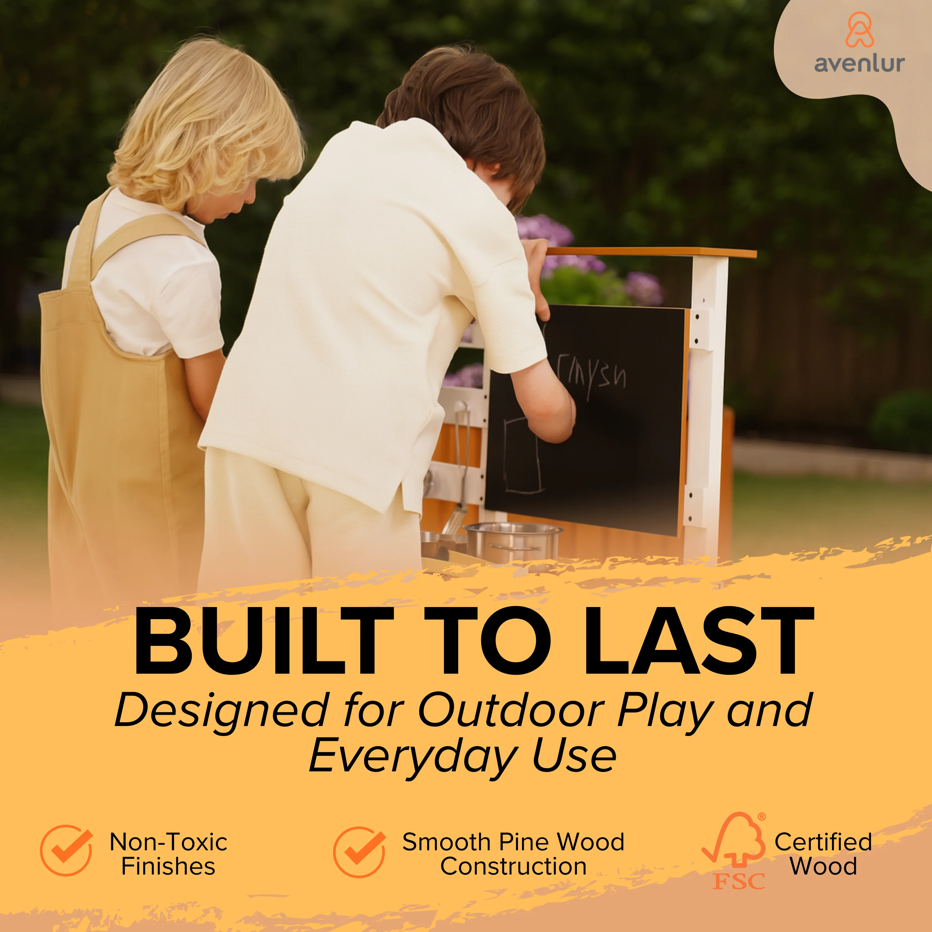 Avenlur Woodland Mud Kitchen – Montessori Outdoor Wooden Play Kitchen - Image 7