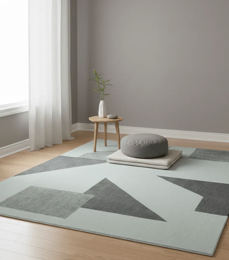 Azure Custom Made Geometrical Charcoal And Gray Hand Tufted Wool Rug - Image 2