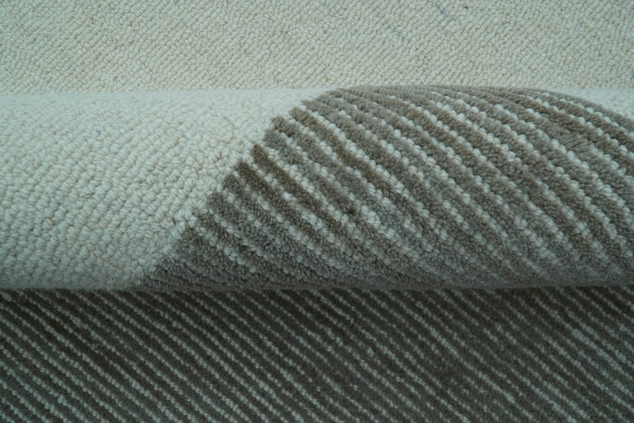 Azure Custom Made Geometrical Charcoal And Gray Hand Tufted Wool Rug - Image 6