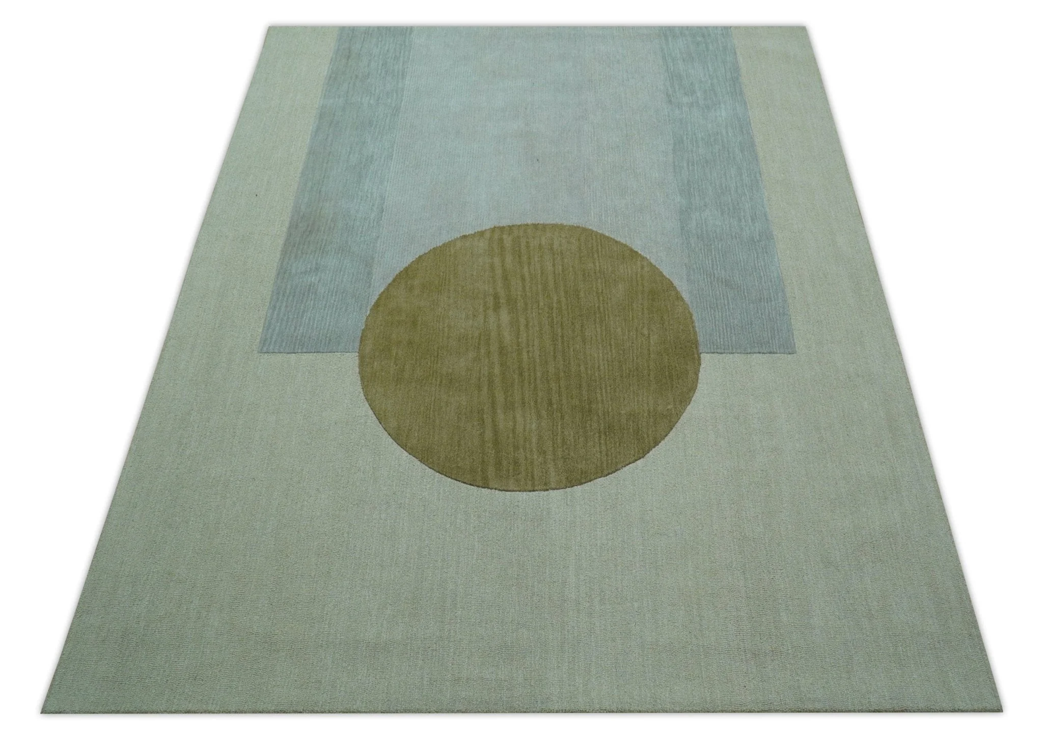 Azure Custom Made Modern Design Beige And Gray Hand Tufted Wool Rug - Image 11