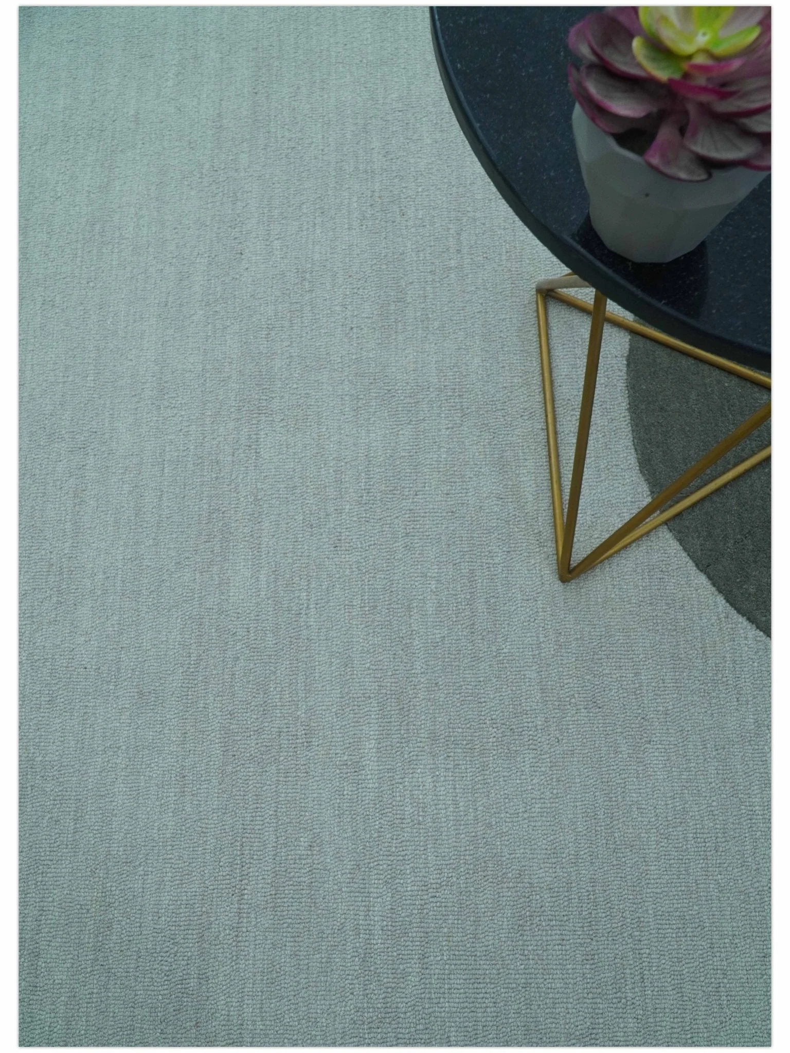 Azure Custom Made Modern Design Gray and Brown Hand Tufted Wool Rug - Image 3