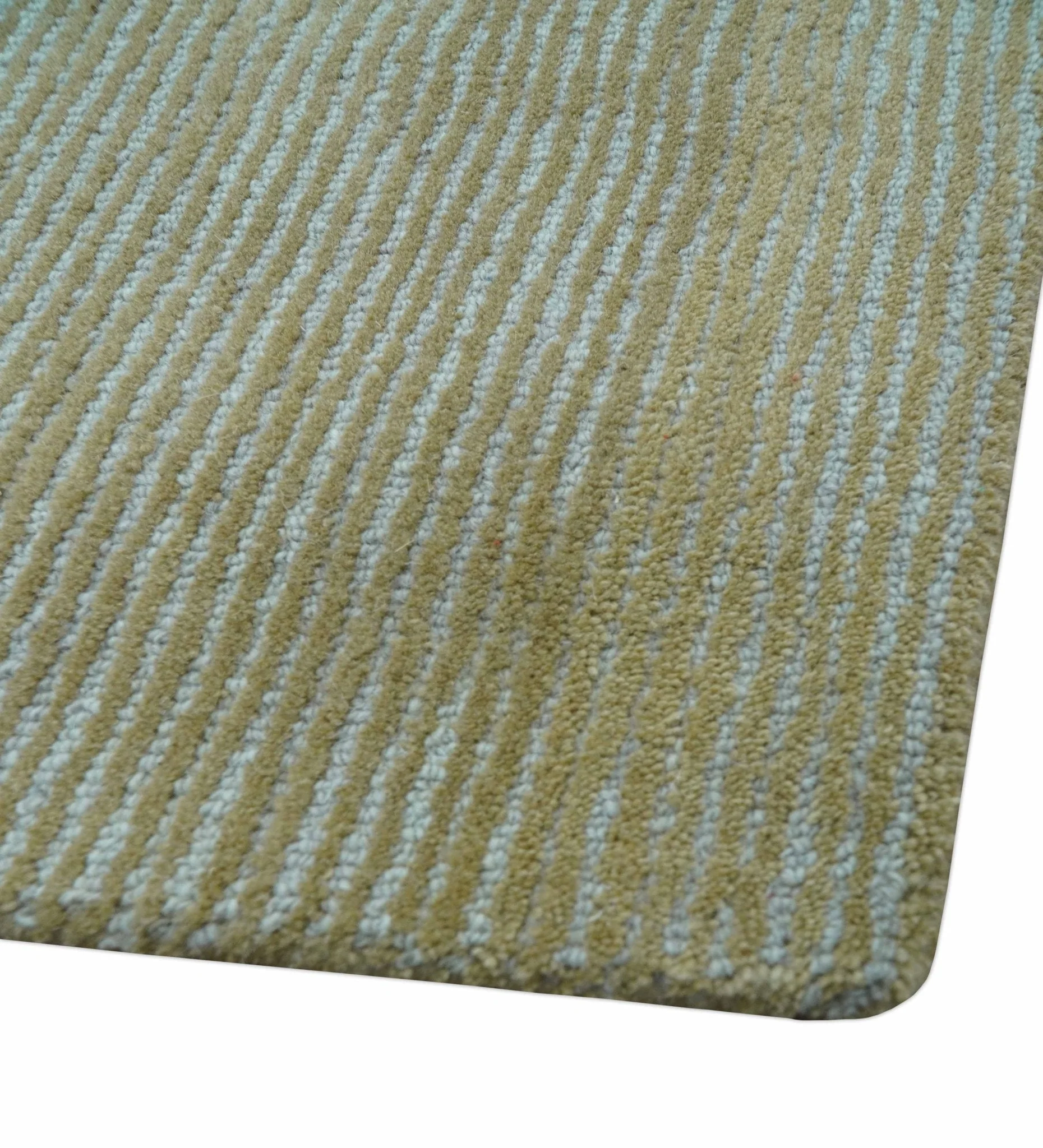 Azure Custom Made Modern Design Gray and Brown Hand Tufted Wool Rug - Image 9