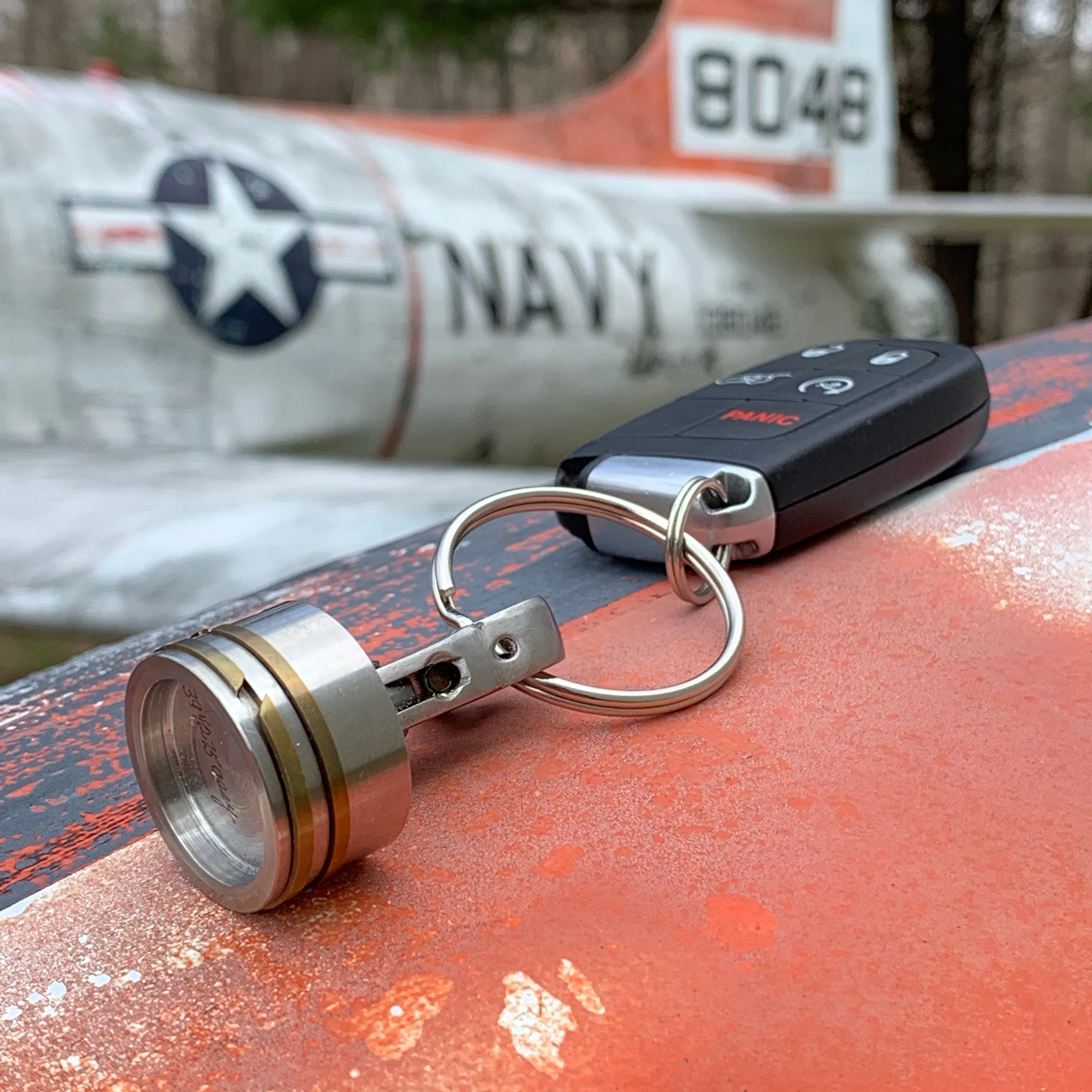 B-25 MItchell Bomber Wright R-2600 Radial Engine Stromberg Carburetor Mini Piston Keychain - Image 3