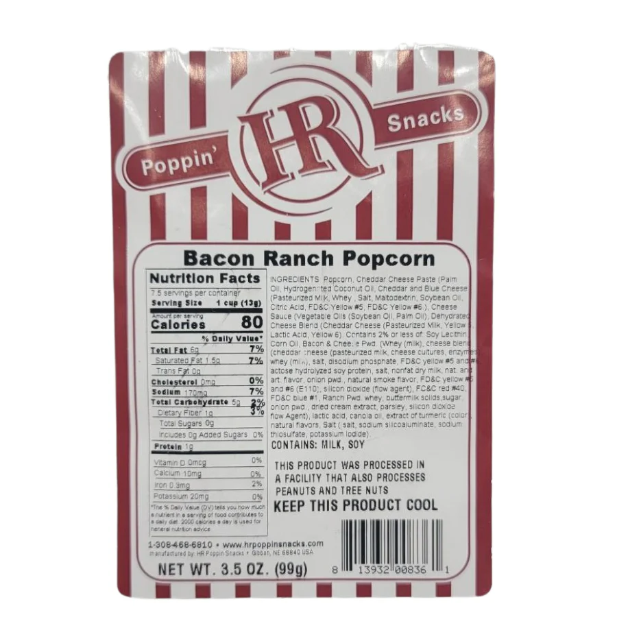 Bacon Ranch Popcorn | Pack of 2 | 3.5 oz | HR Poppin' Snacks - Image 7