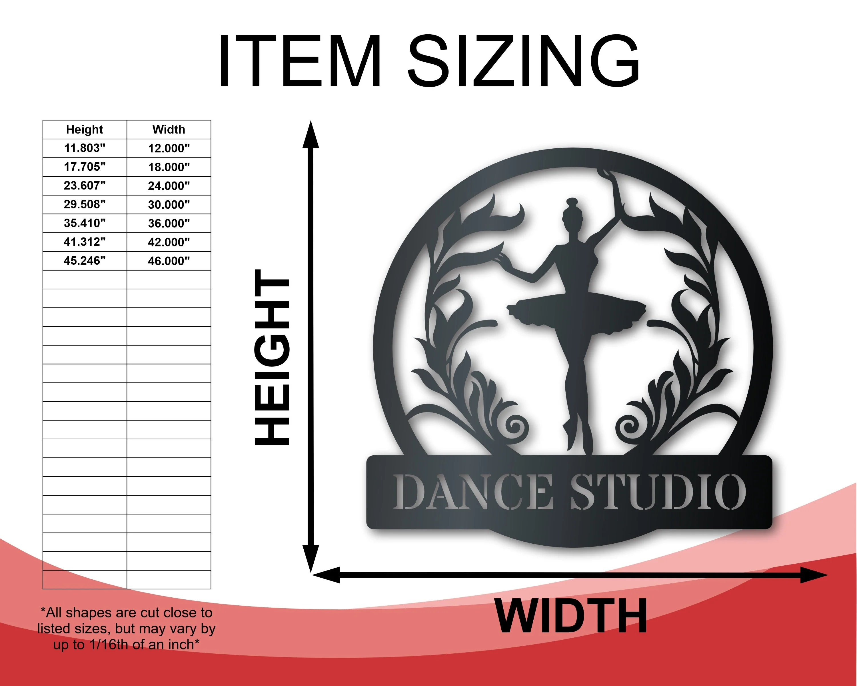 Ballerina Monogram Custom Metal Wall Art | Indoor Outdoor | Up to 46" | Over 20 Color Options - Image 2