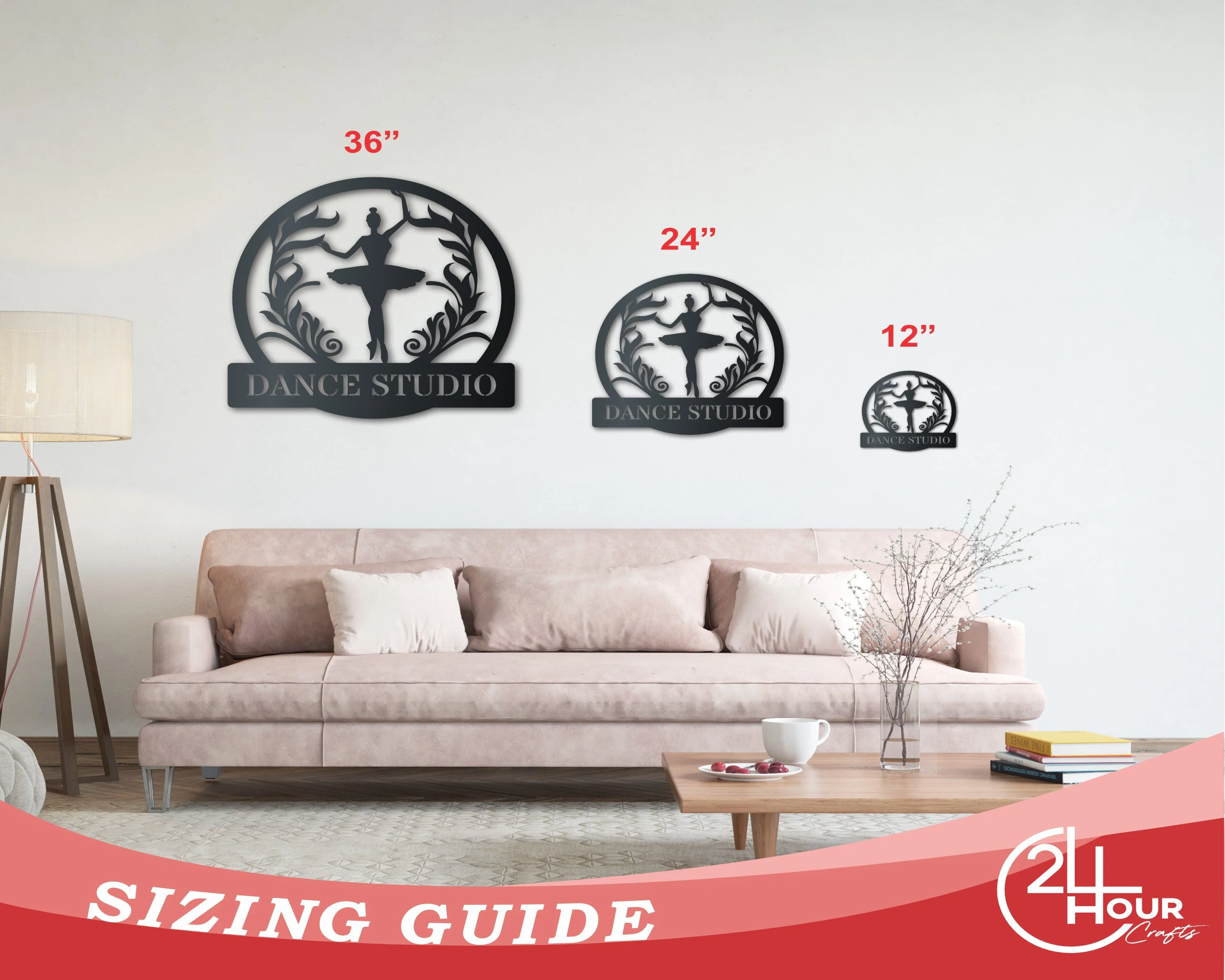 Ballerina Monogram Custom Metal Wall Art | Indoor Outdoor | Up to 46" | Over 20 Color Options - Image 3