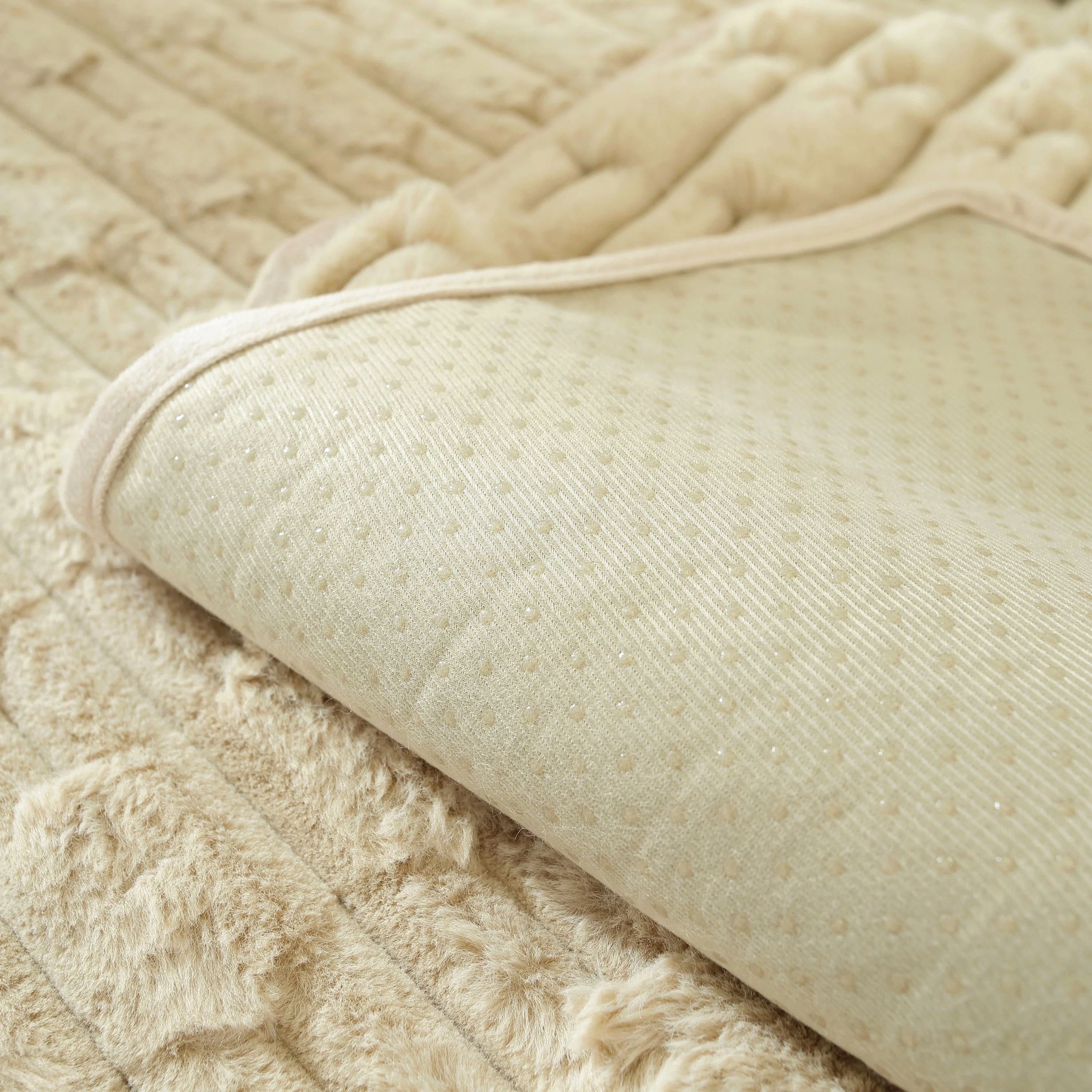 Bamboo-Style Sofa Towel, Faux Rabbit Fur Thickened Non-slip Seat Cushion Covers - Image 38