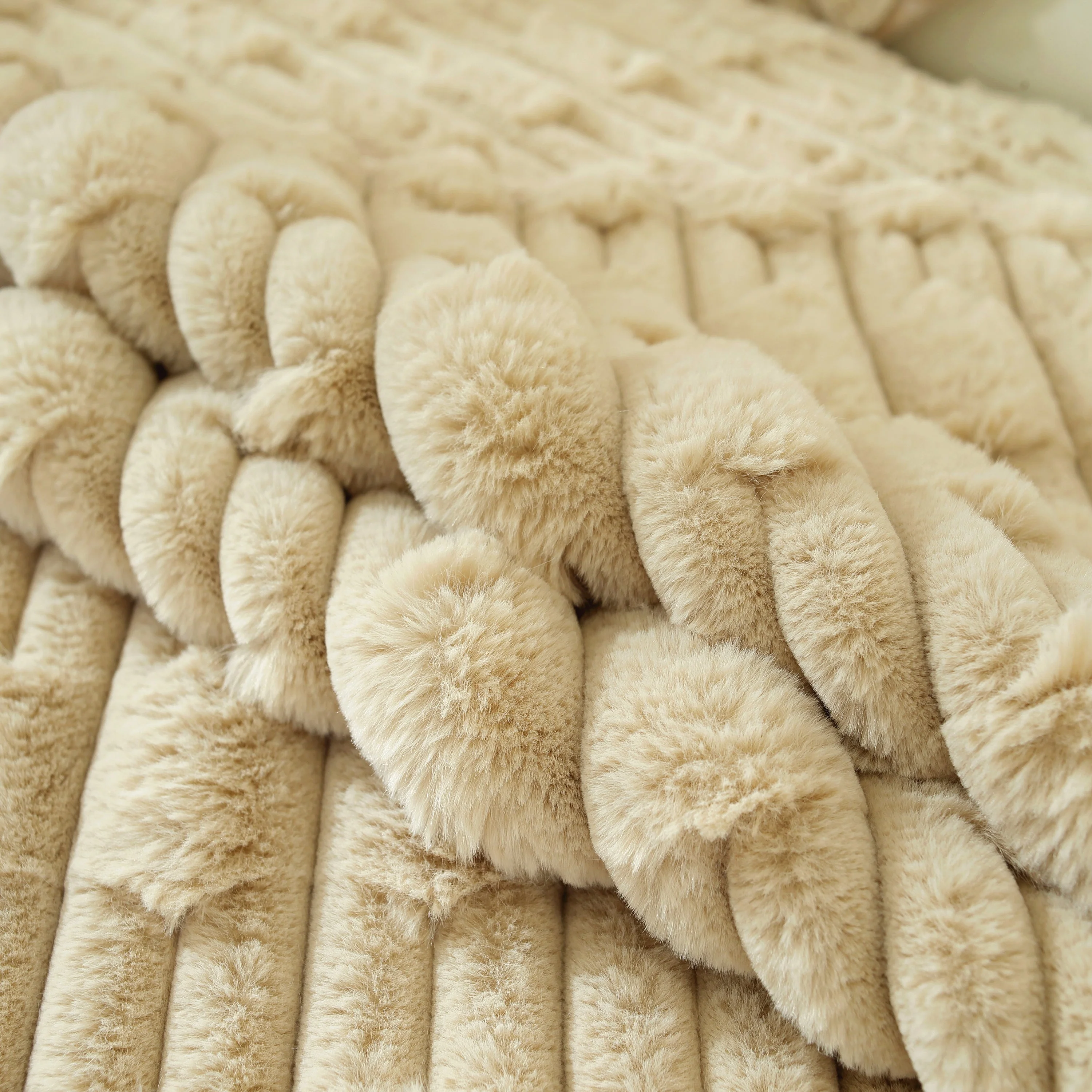 Bamboo-Style Sofa Towel, Faux Rabbit Fur Thickened Non-slip Seat Cushion Covers - Image 39
