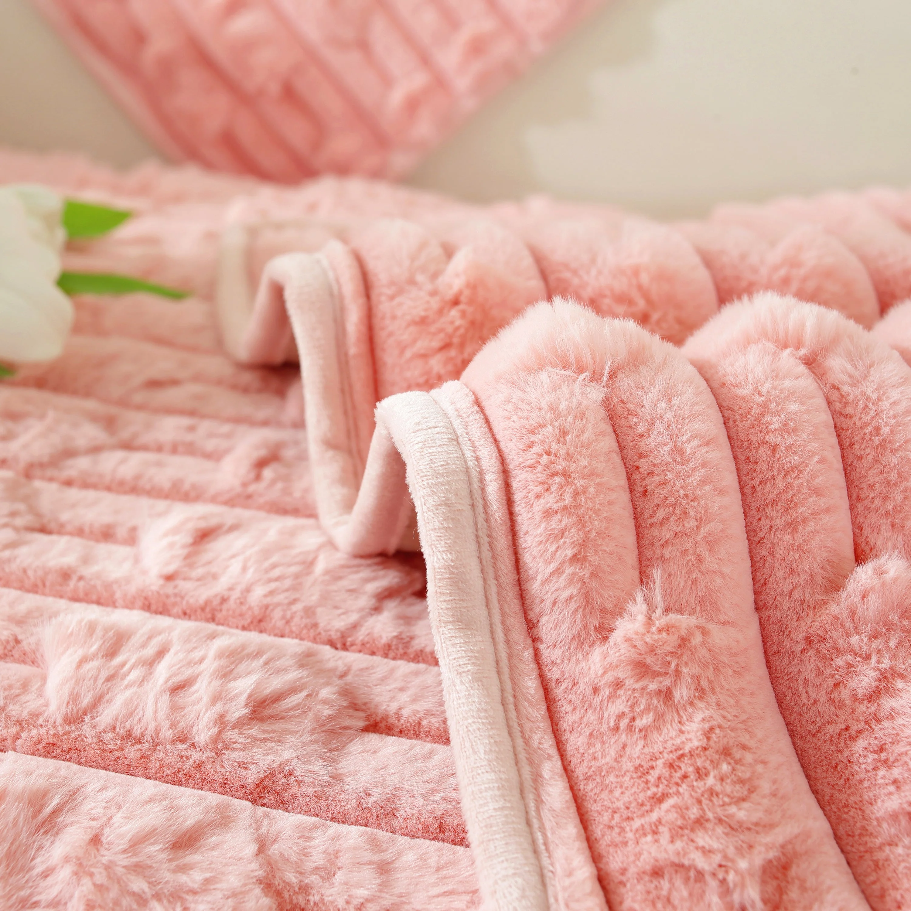 Bamboo-Style Sofa Towel, Faux Rabbit Fur Thickened Non-slip Seat Cushion Covers - Image 56