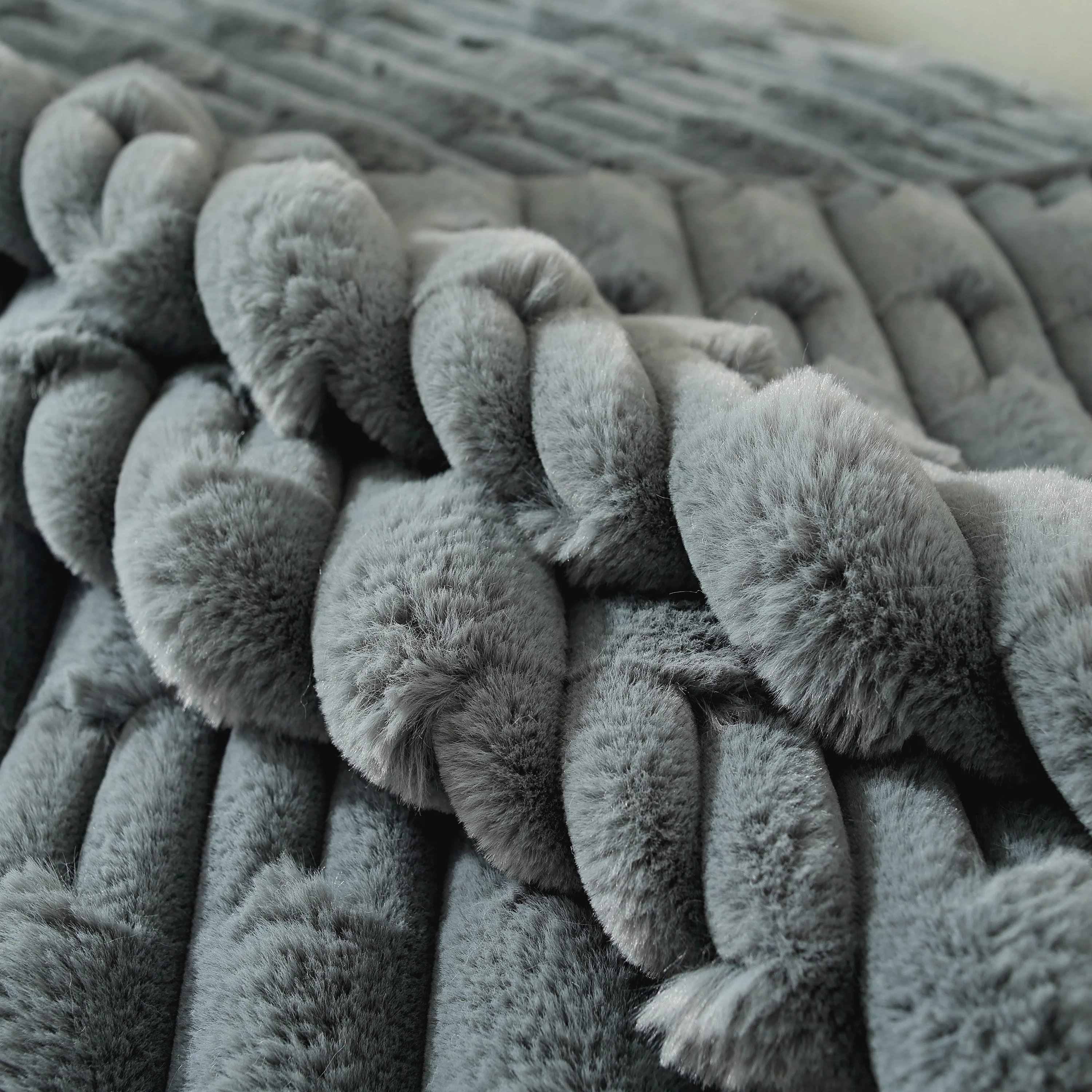 Bamboo-Style Sofa Towel, Faux Rabbit Fur Thickened Non-slip Seat Cushion Covers - Image 6