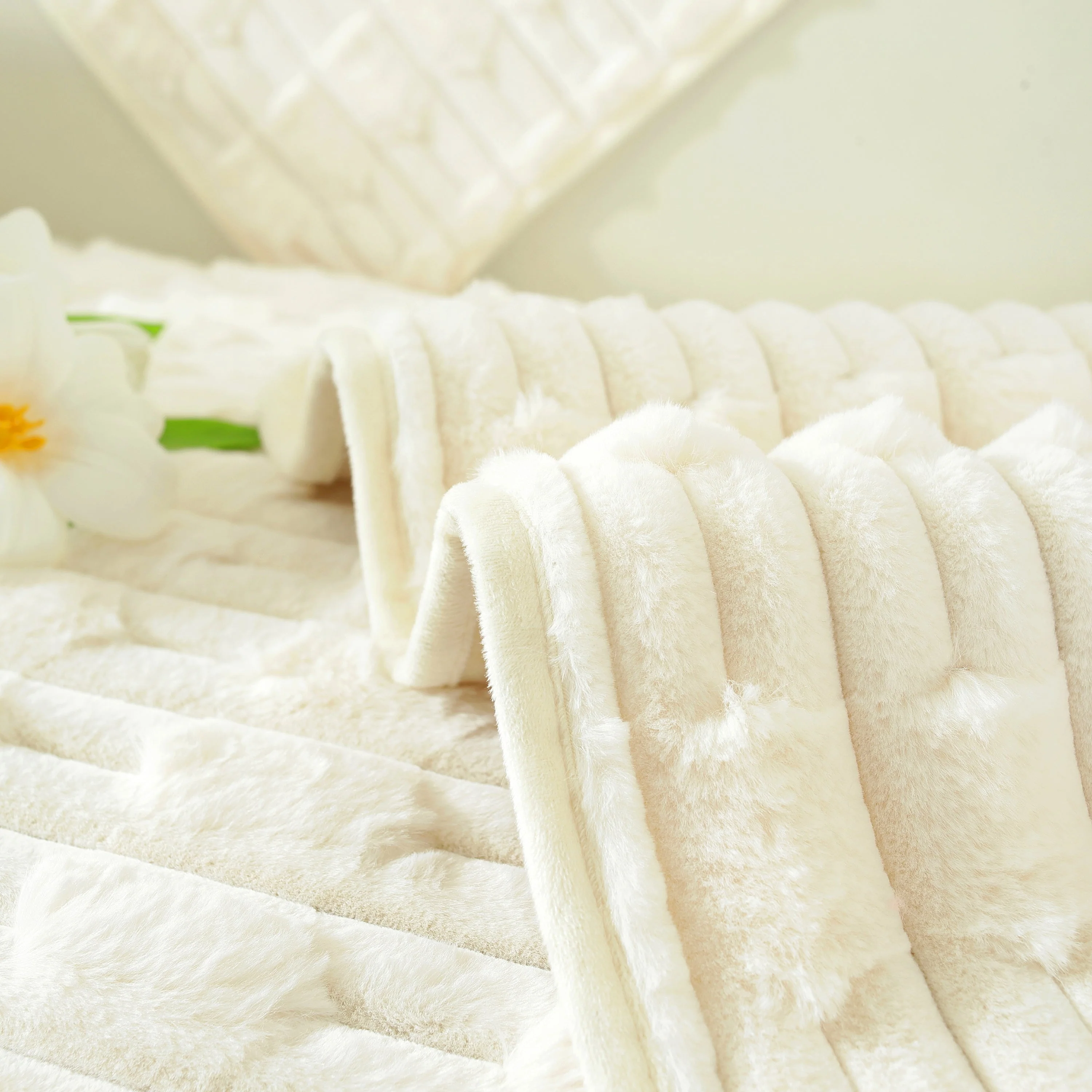 Bamboo-Style Sofa Towel, Faux Rabbit Fur Thickened Non-slip Seat Cushion Covers - Image 72