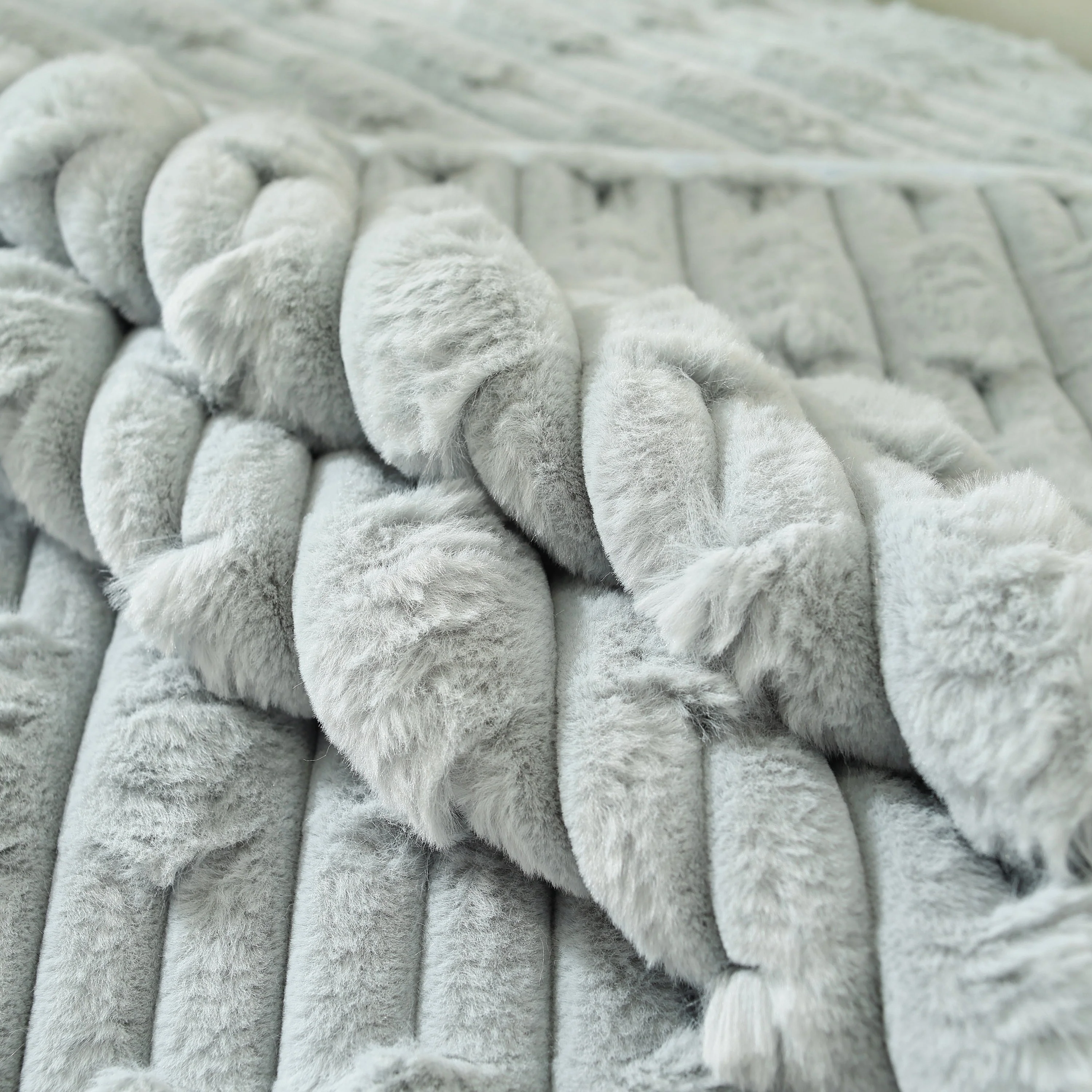 Bamboo-Style Sofa Towel, Faux Rabbit Fur Thickened Non-slip Seat Cushion Covers - Image 87