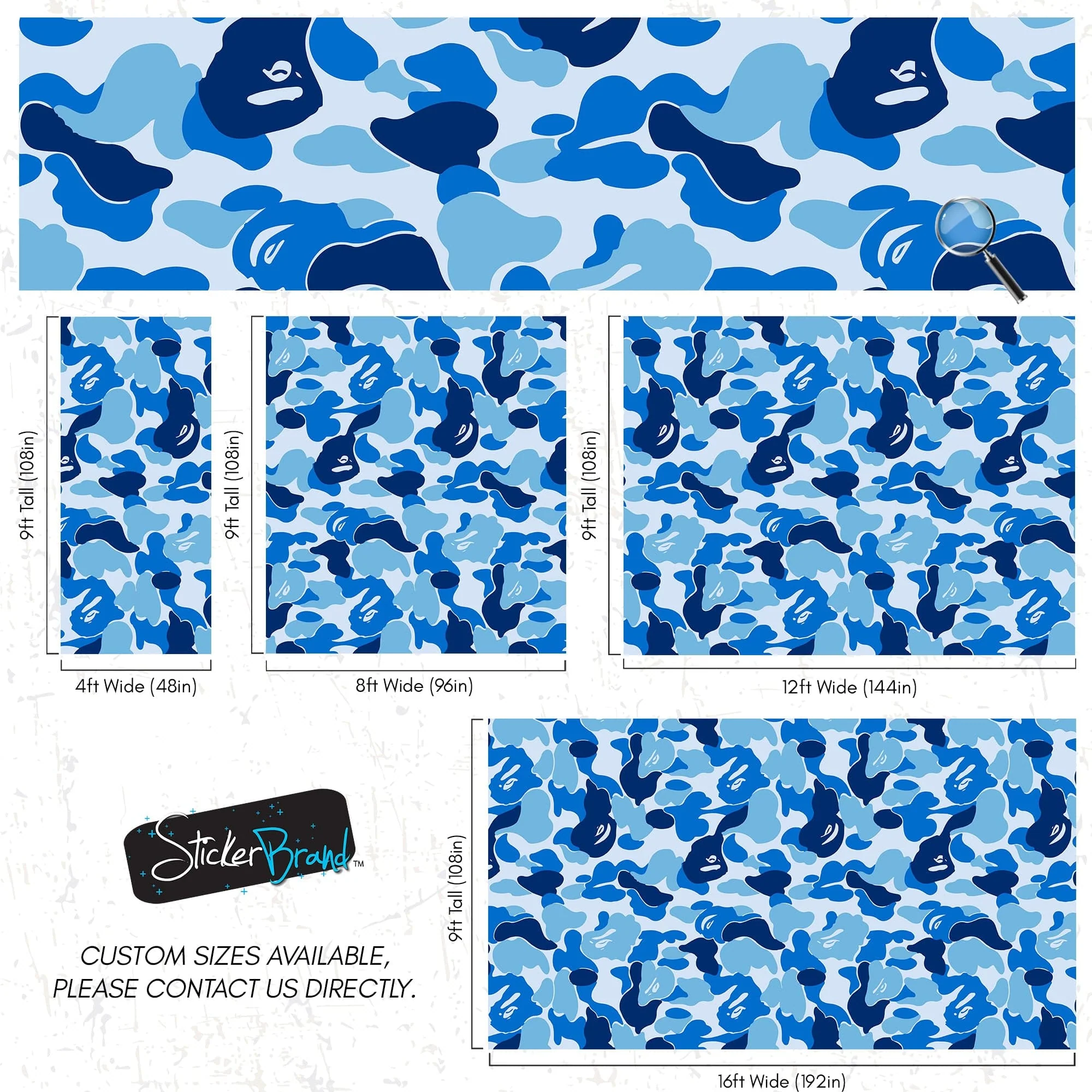 Bape Camo Wallpaper Mural. Blue Camo Streetwear Hype Beast Aesthetics. #7027 - Image 11