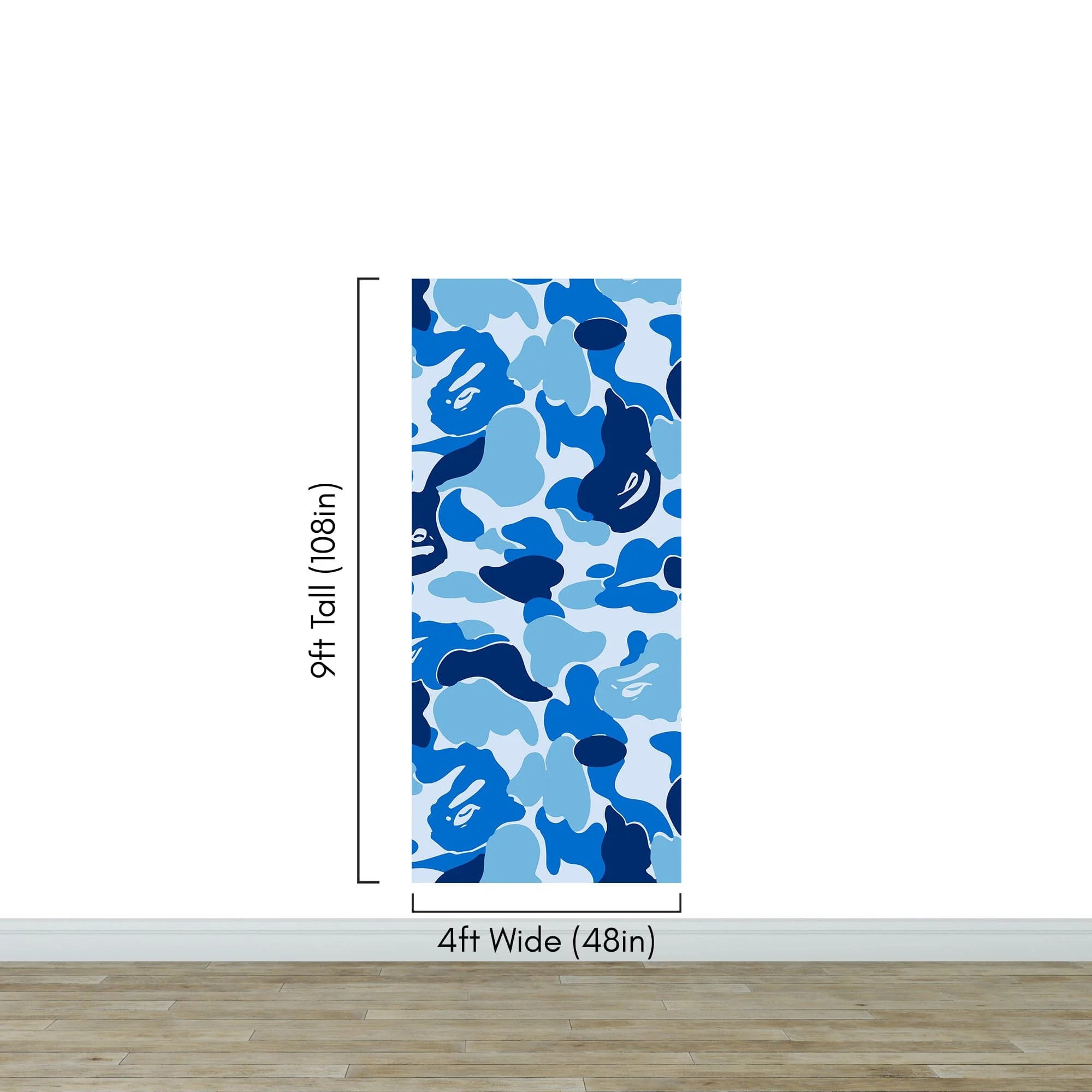 Bape Camo Wallpaper Mural. Blue Camo Streetwear Hype Beast Aesthetics. #7027 - Image 27
