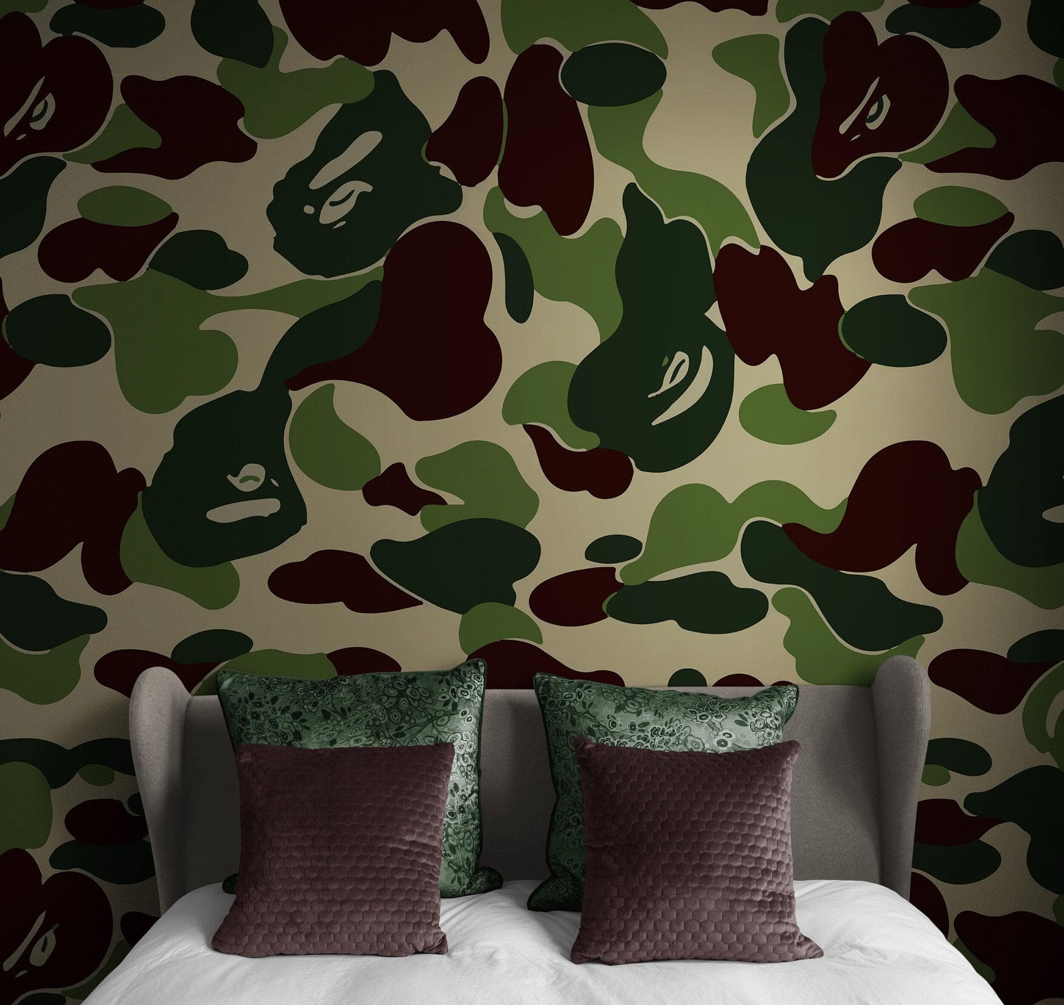 Bape Camo Wallpaper Mural. Blue Camo Streetwear Hype Beast Aesthetics. #7027 - Image 6