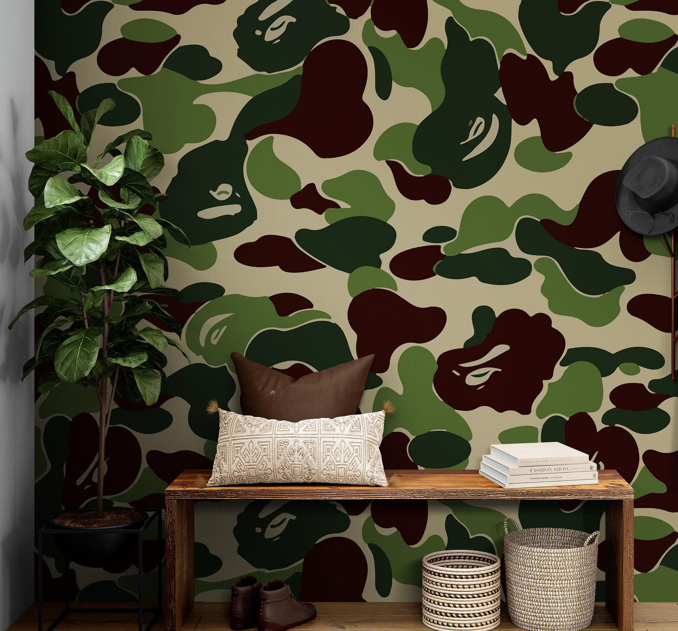 Bape Camo Wallpaper Mural. Blue Camo Streetwear Hype Beast Aesthetics. #7027 - Image 8