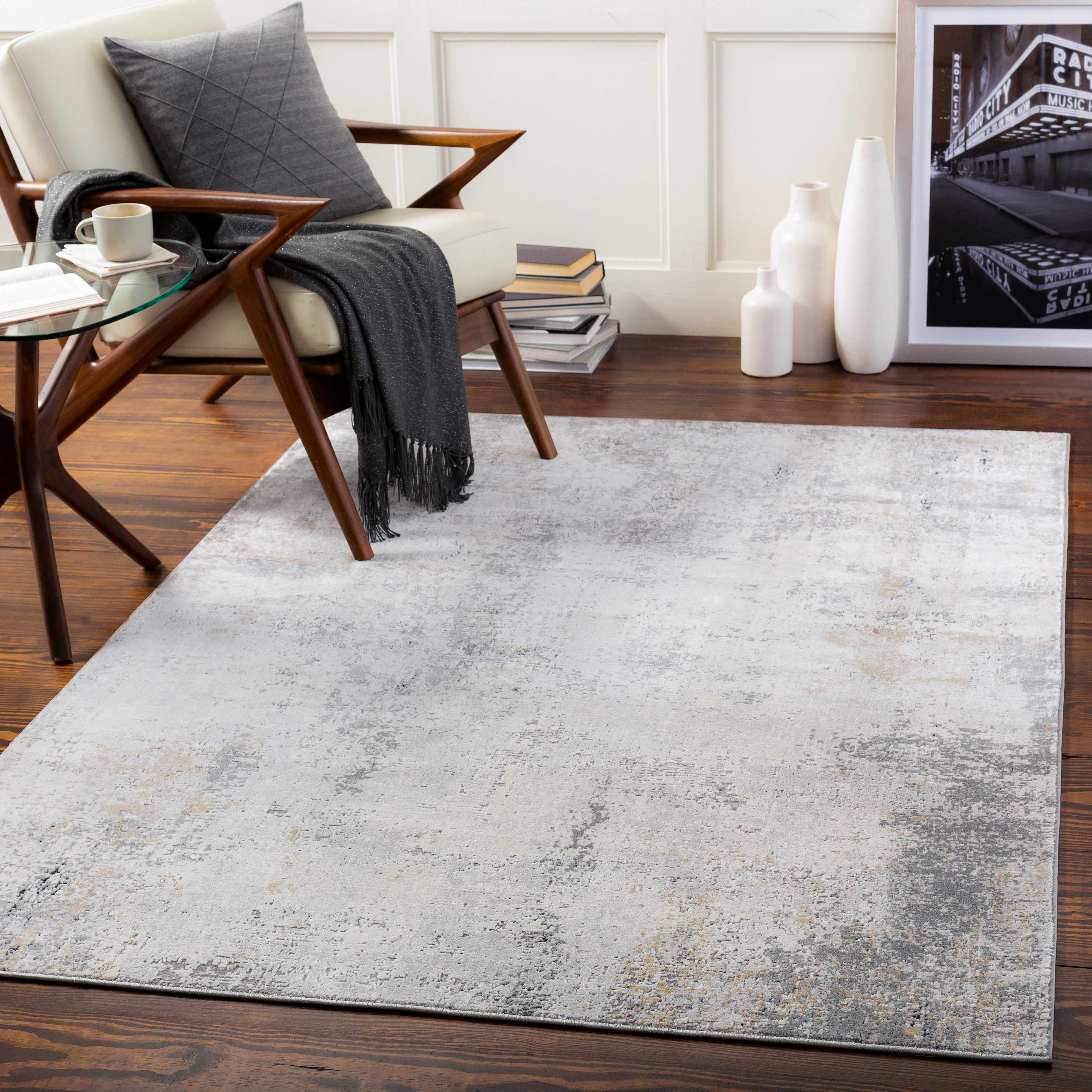 Baranduda Abstract Gray Luxe Rug - Clearance - Image 2