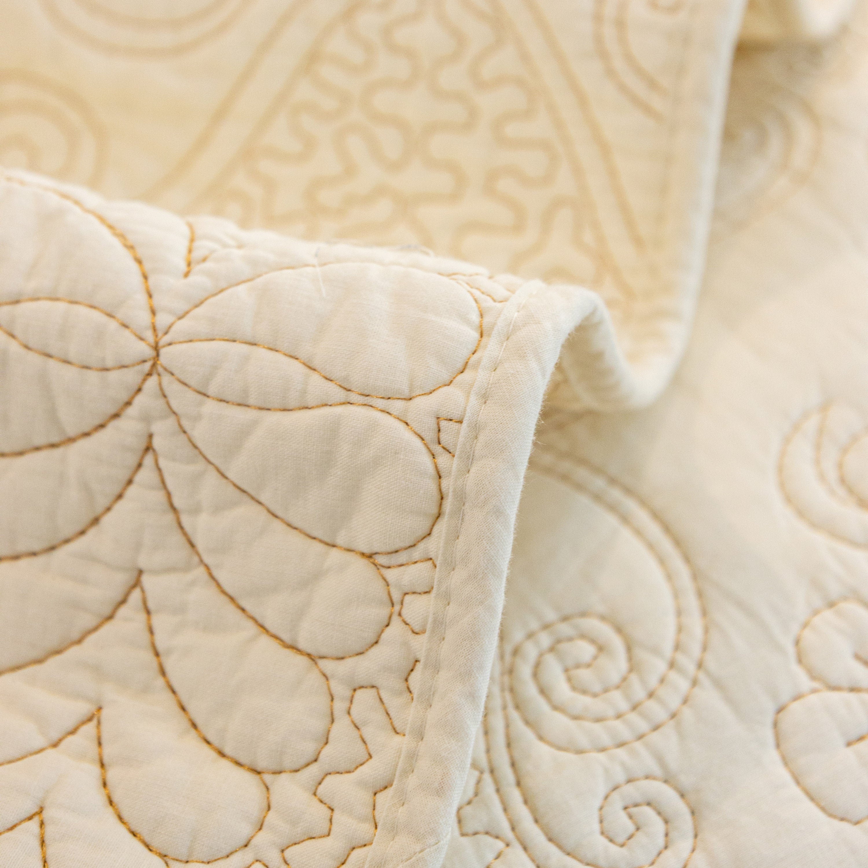 Baroque Floral Quilted Cotton Sofa Cover, Non-Slip Washable Couch Protector - Image 12