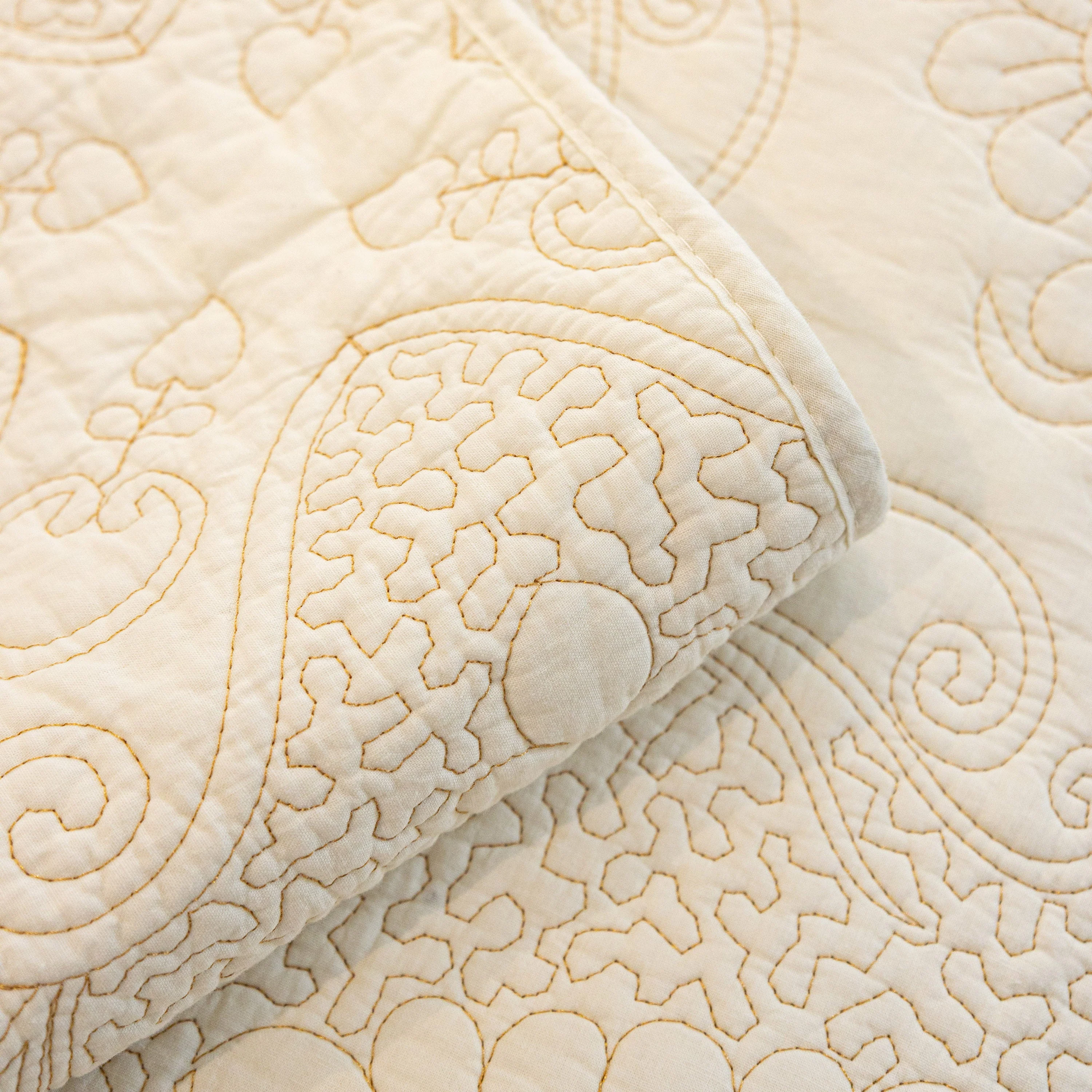 Baroque Floral Quilted Cotton Sofa Cover, Non-Slip Washable Couch Protector - Image 14