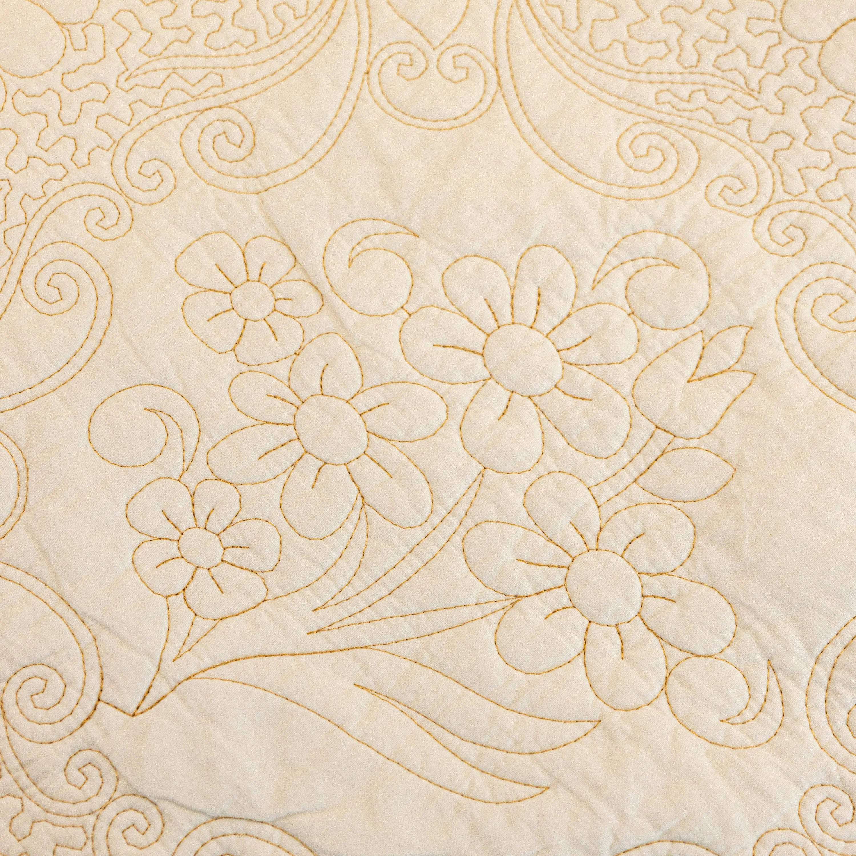 Baroque Floral Quilted Cotton Sofa Cover, Non-Slip Washable Couch Protector - Image 15