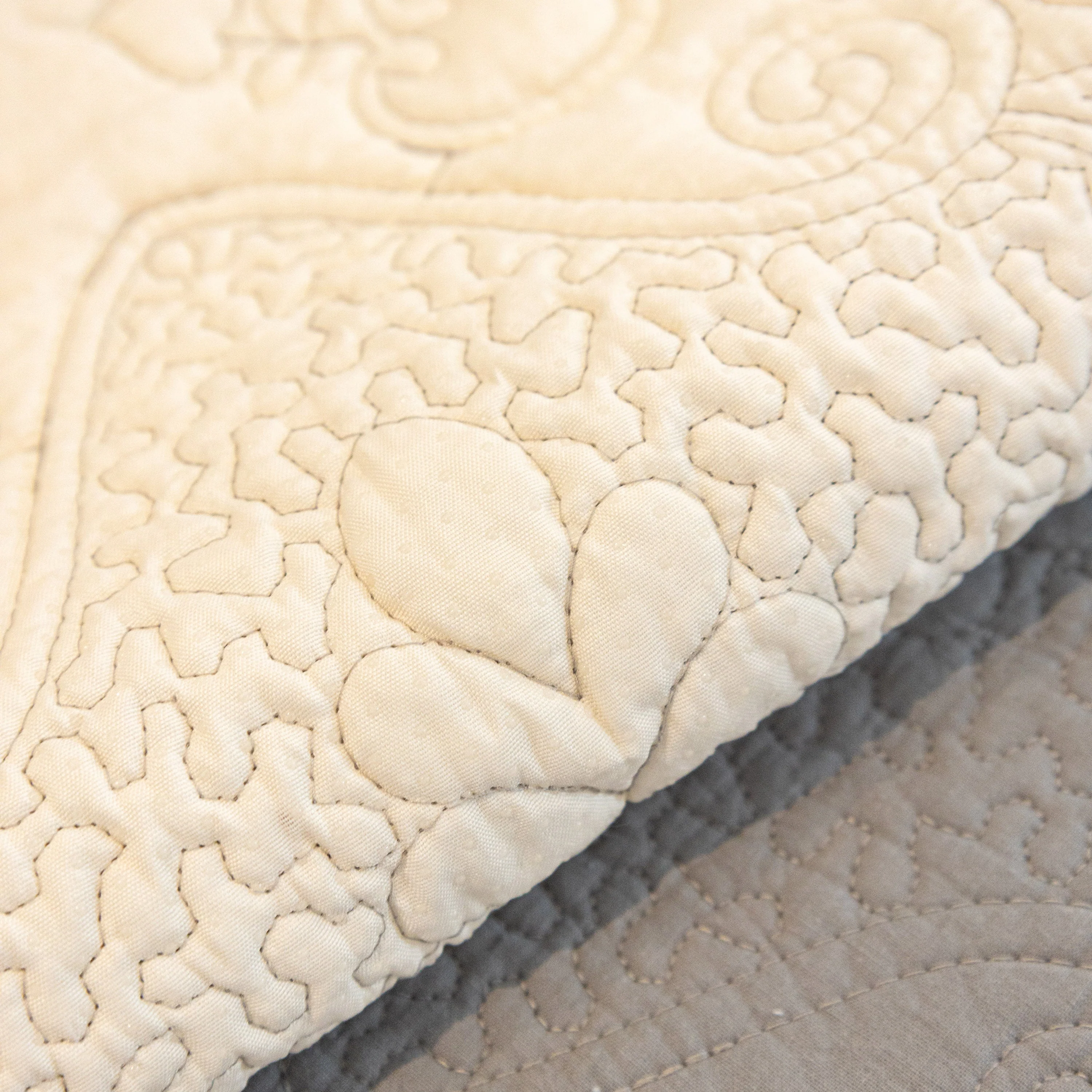 Baroque Floral Quilted Cotton Sofa Cover, Non-Slip Washable Couch Protector - Image 33