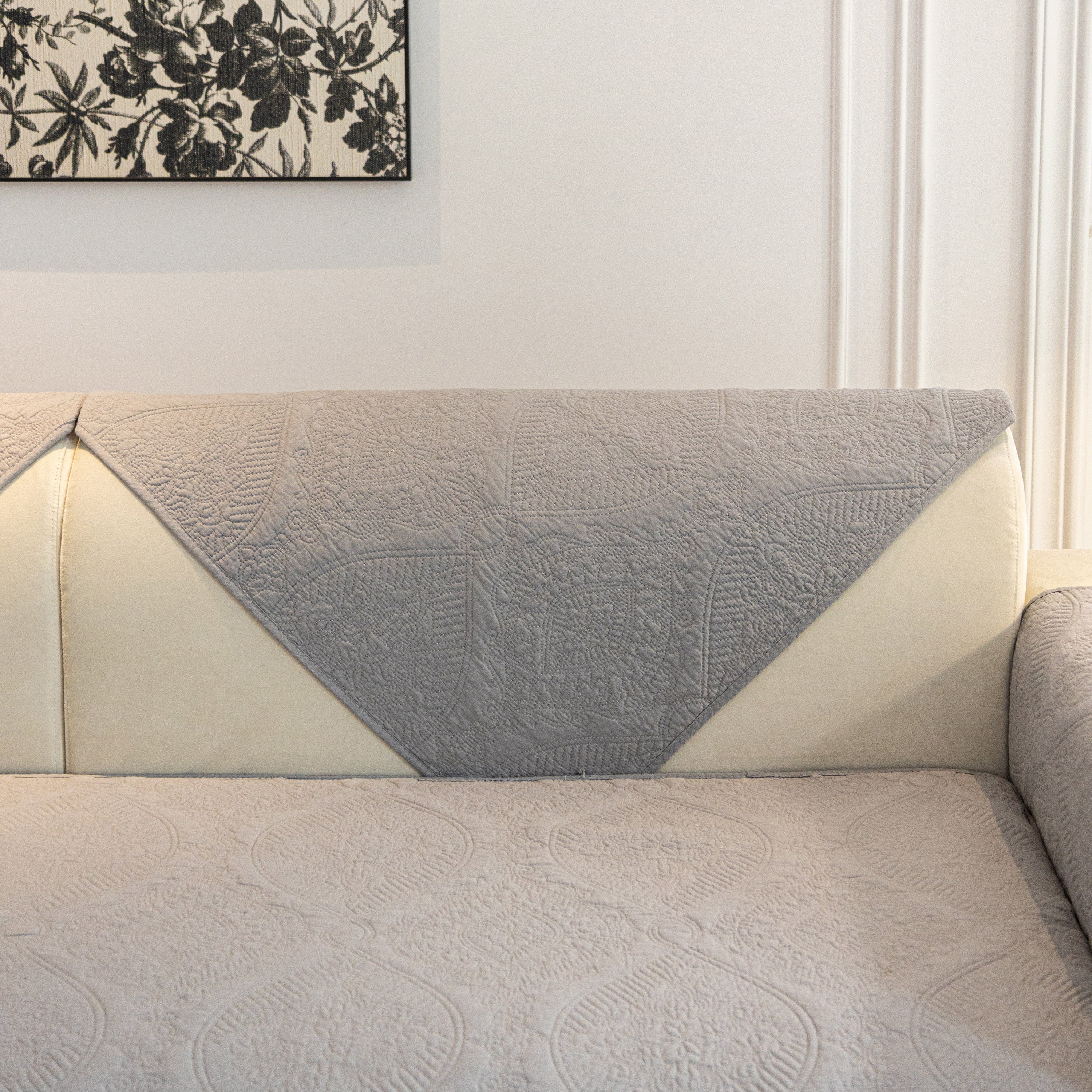 Baroque Sofa Cover – Quilted Cotton, Non-Slip, Washable with Ornate Embroidery - Image 39
