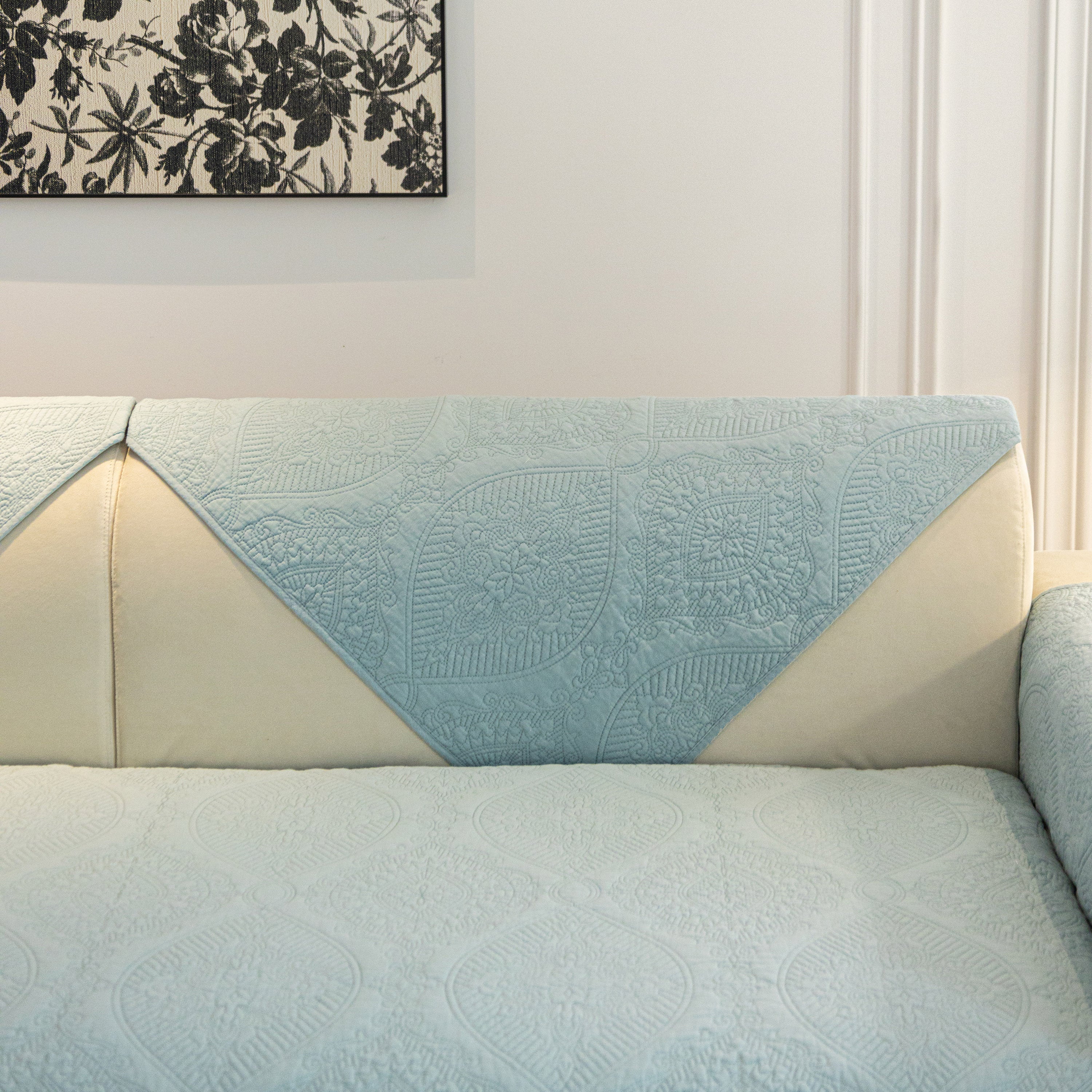 Baroque Sofa Cover – Quilted Cotton, Non-Slip, Washable with Ornate Embroidery - Image 51