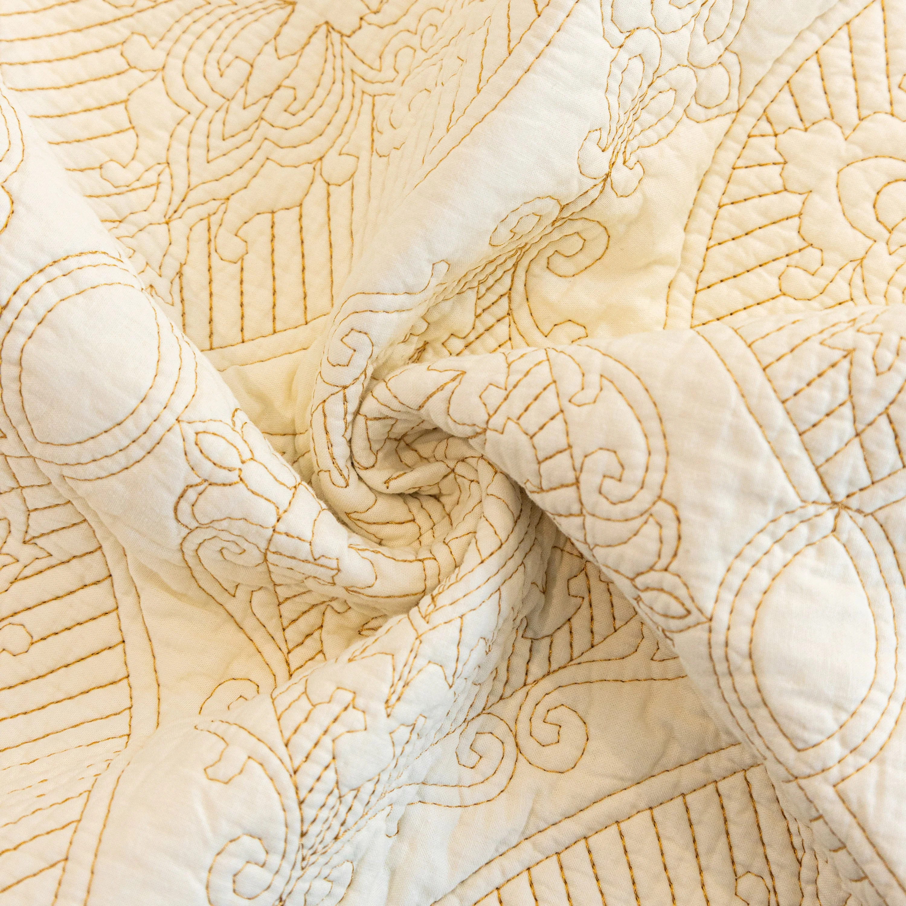Baroque Sofa Cover – Quilted Cotton, Non-Slip, Washable with Ornate Embroidery - Image 6