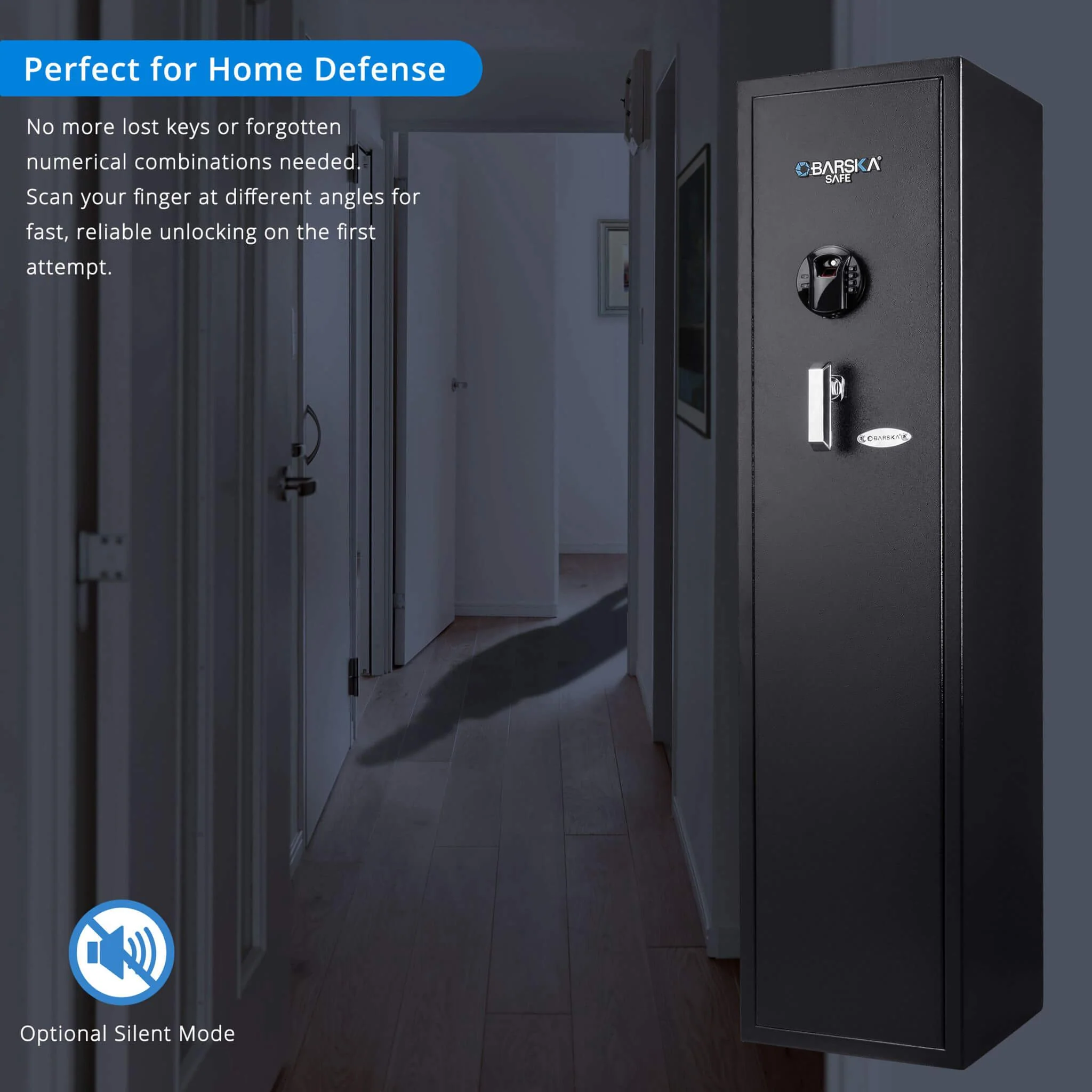 Barska 4.33 CF Heavy-Duty Rifle Gun Safe With Biometric And Digital Keypad Access (SAK80356) - Image 9