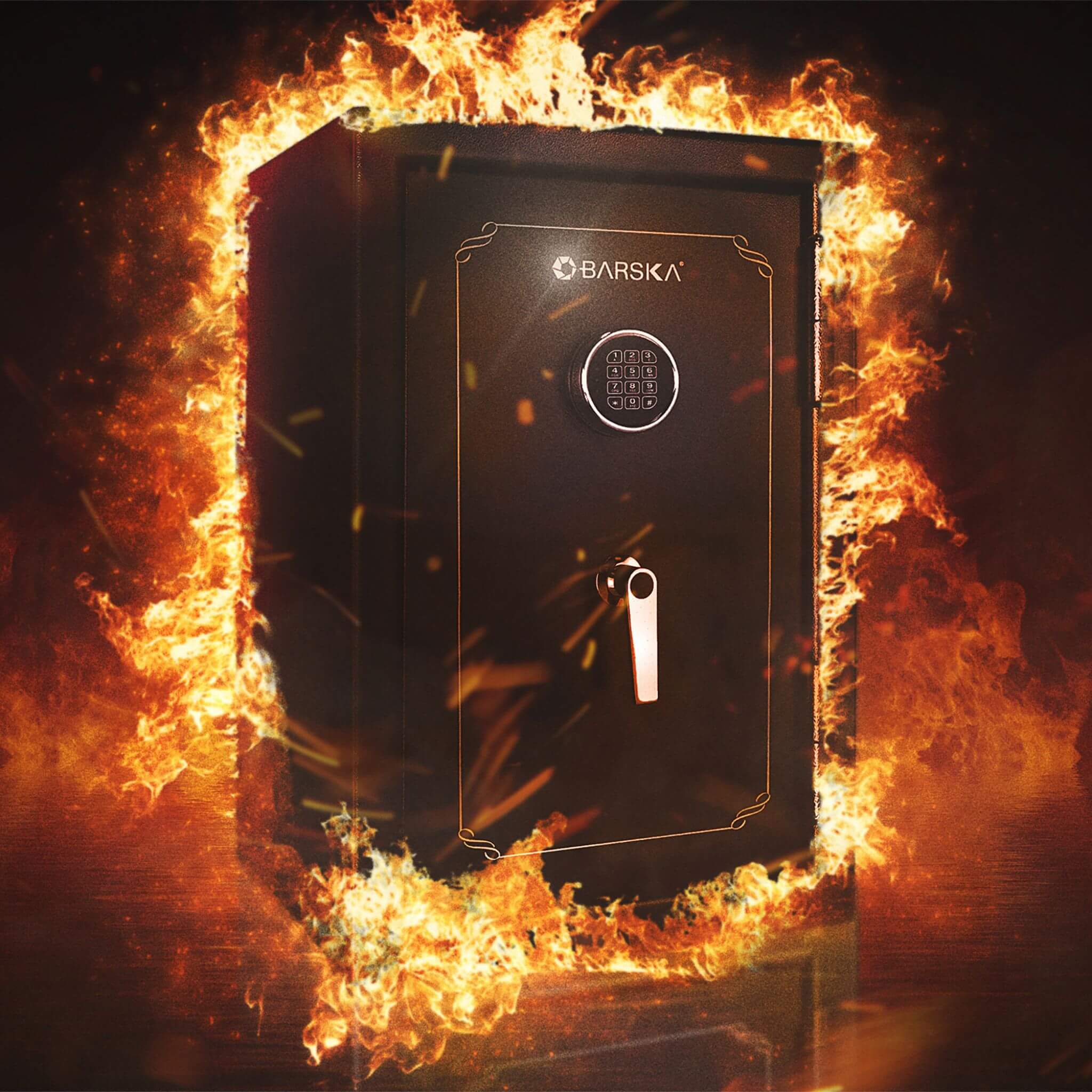 Barska 4.39 CF Heavy-Duty Steel Fireproof Safe Vault With Digital Keypad (SAK51786) - Image 9
