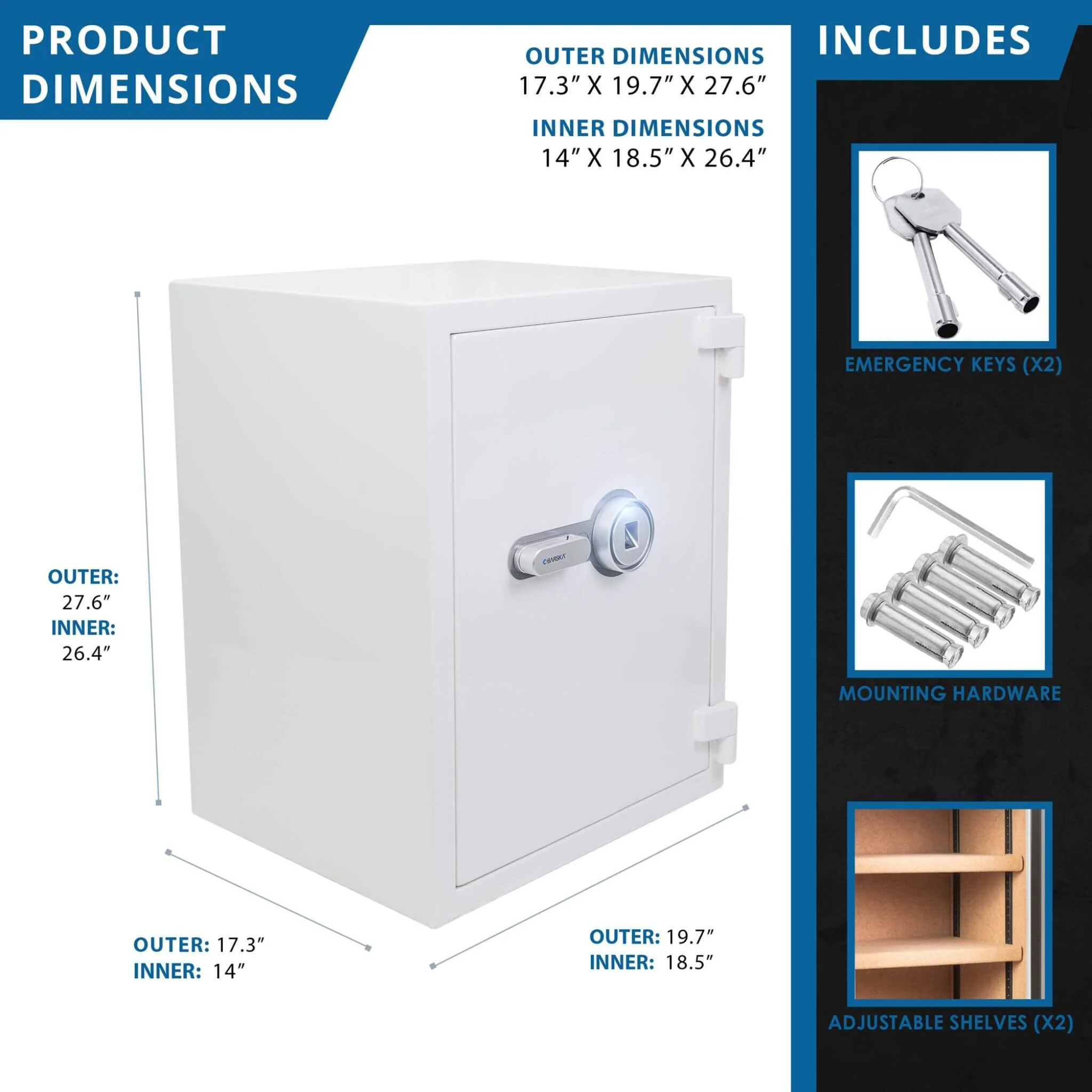 Barska 4.48 CF Large Heavy-Duty Fireproof Biometric Safe (SAK83490) - Image 14