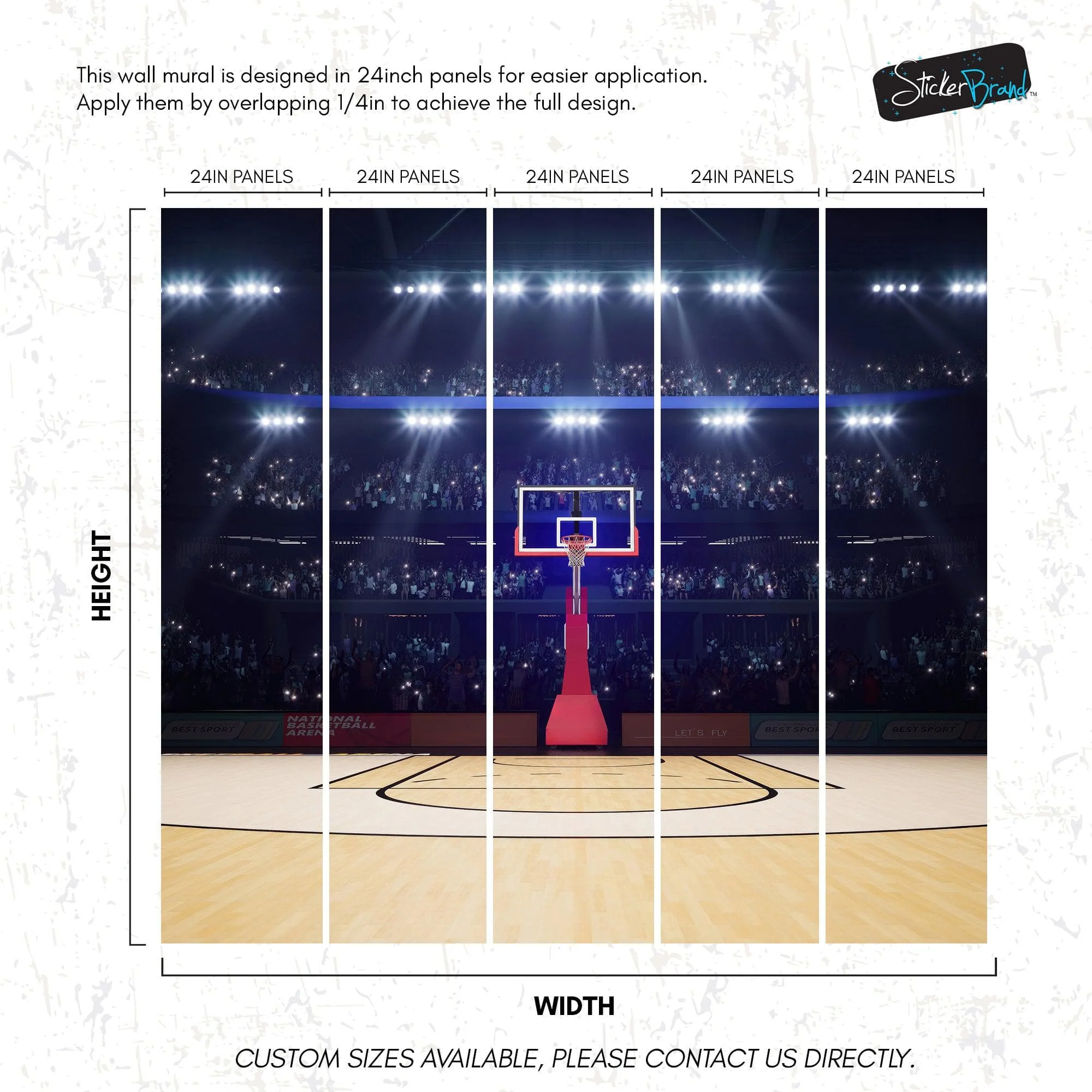 Basketball Court Stadium Wallpaper Mural. #7013 - Image 7