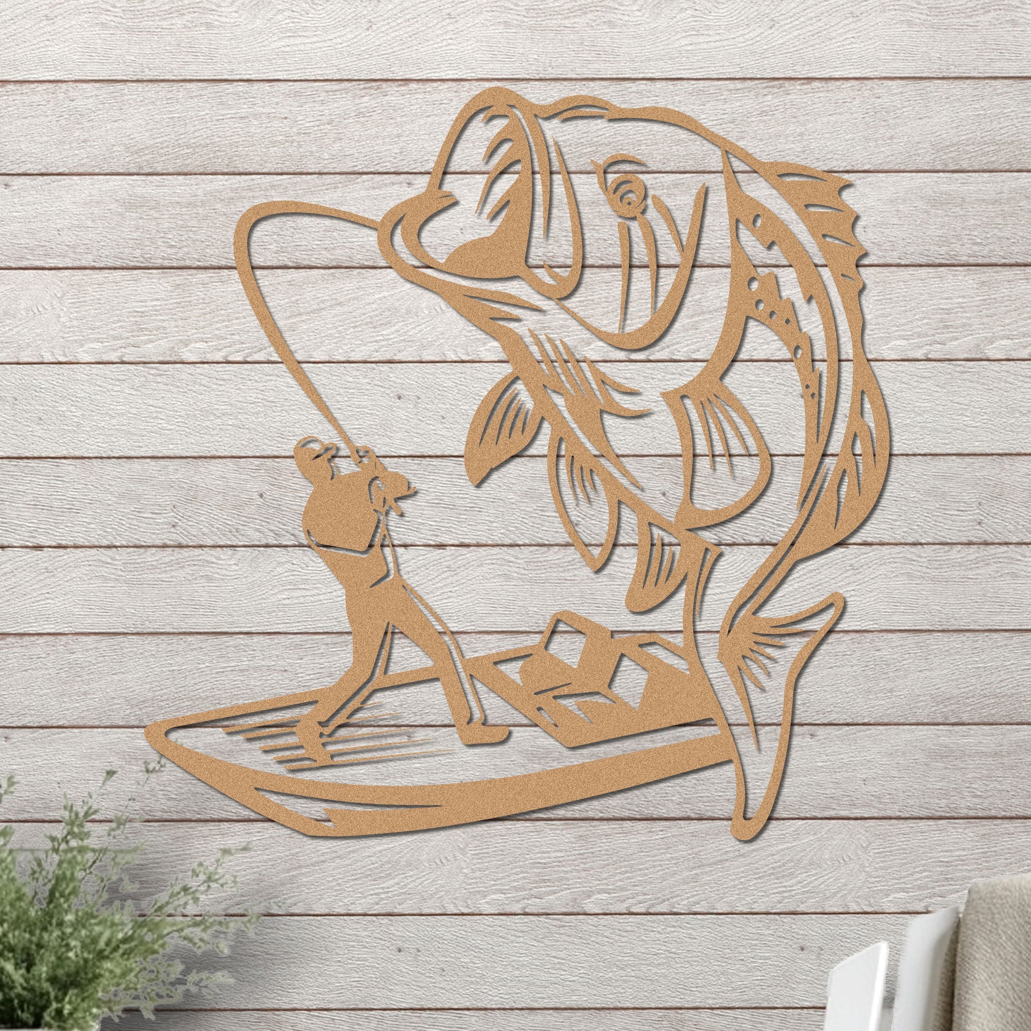 Bass Fishing On a Boat Sign - Image 3