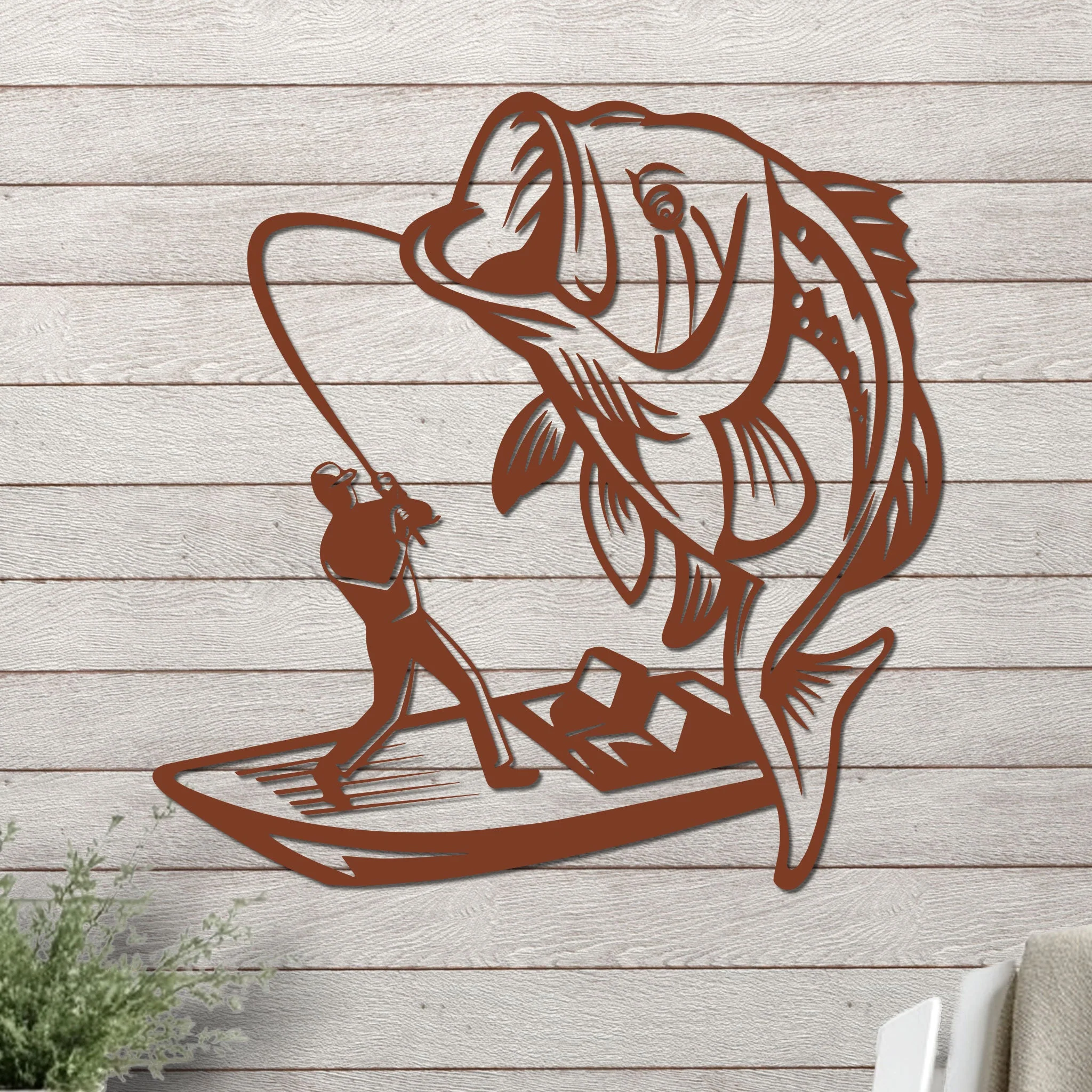 Bass Fishing On a Boat Sign - Image 4