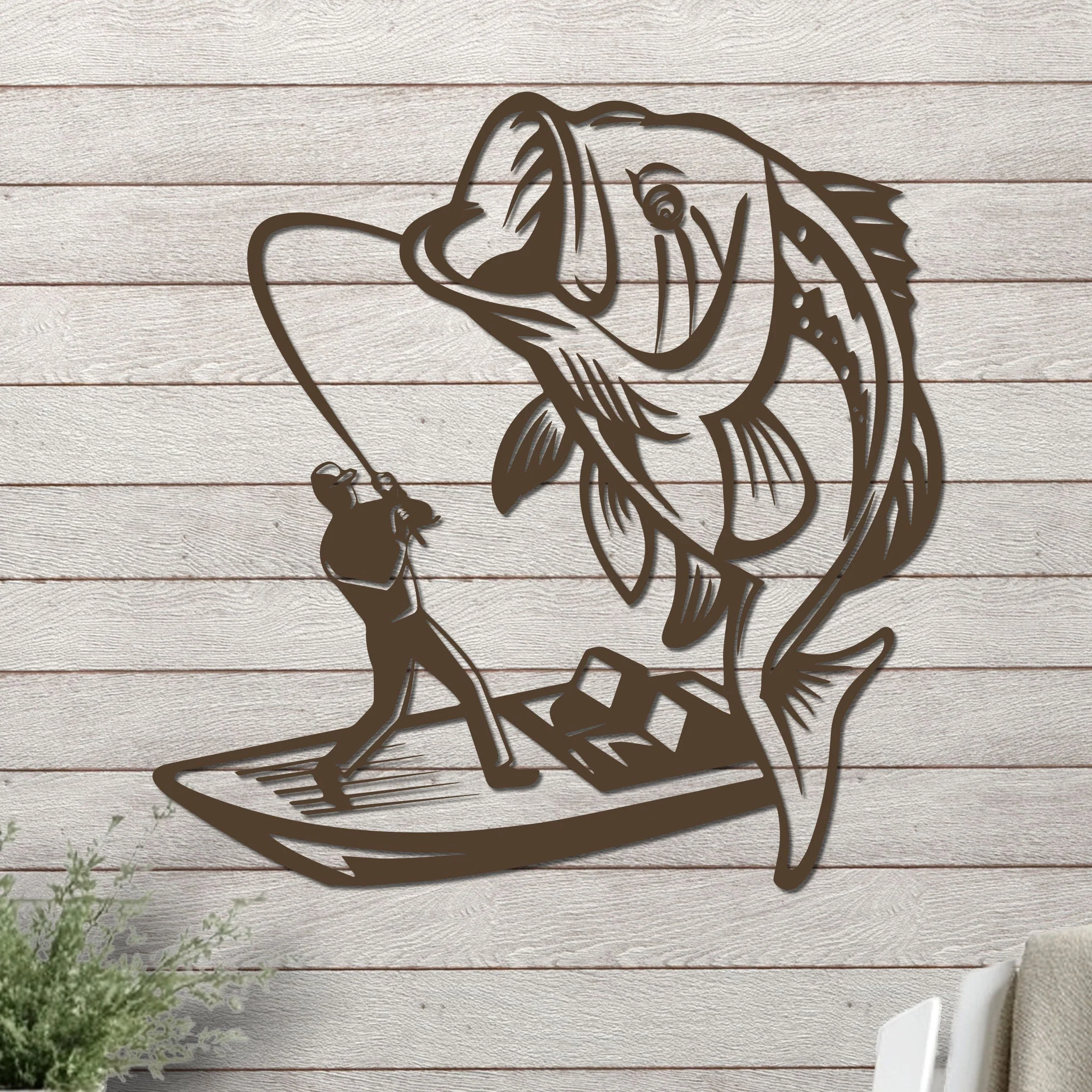 Bass Fishing On a Boat Sign - Image 5