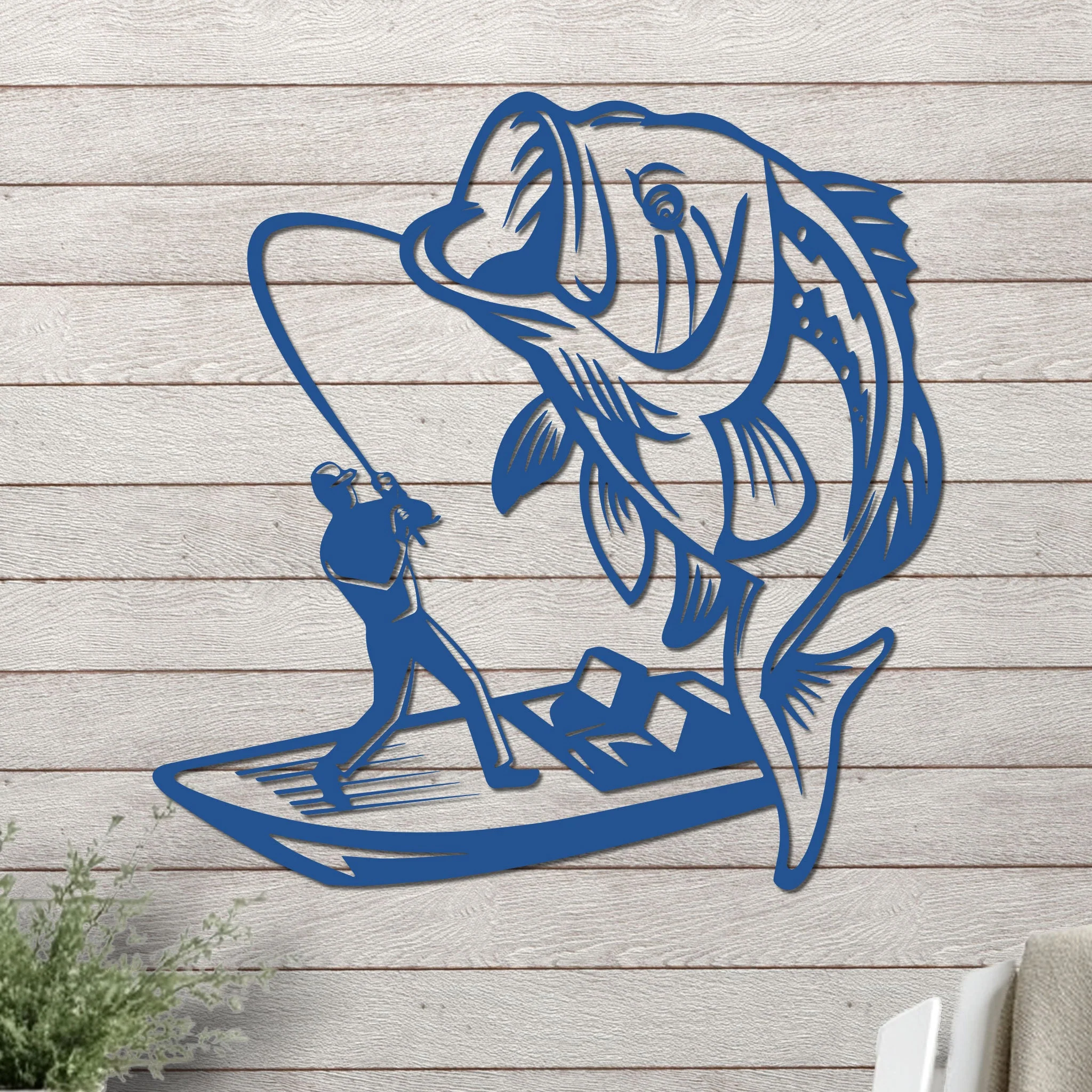 Bass Fishing On a Boat Sign - Image 8