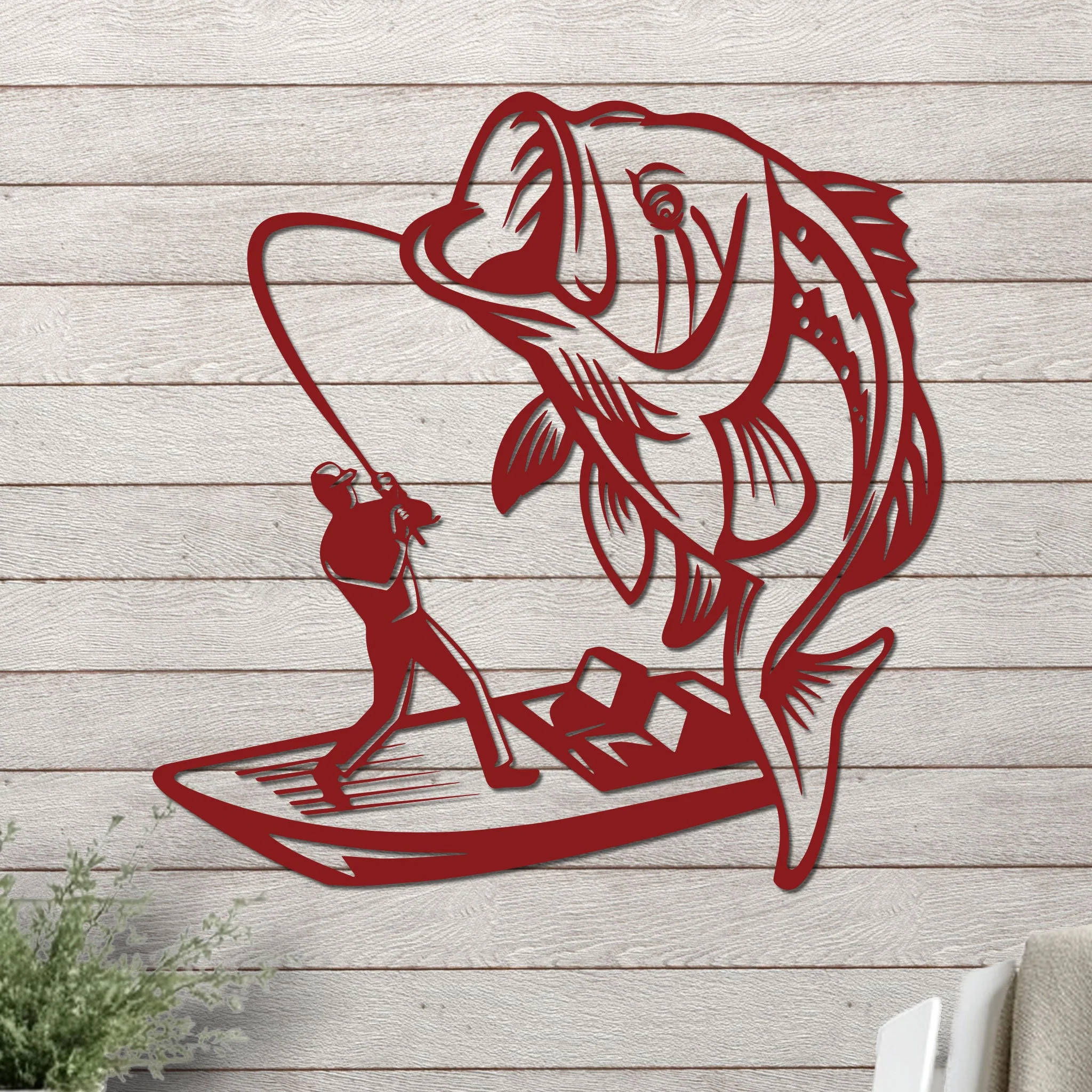 Bass Fishing On a Boat Sign - Image 9